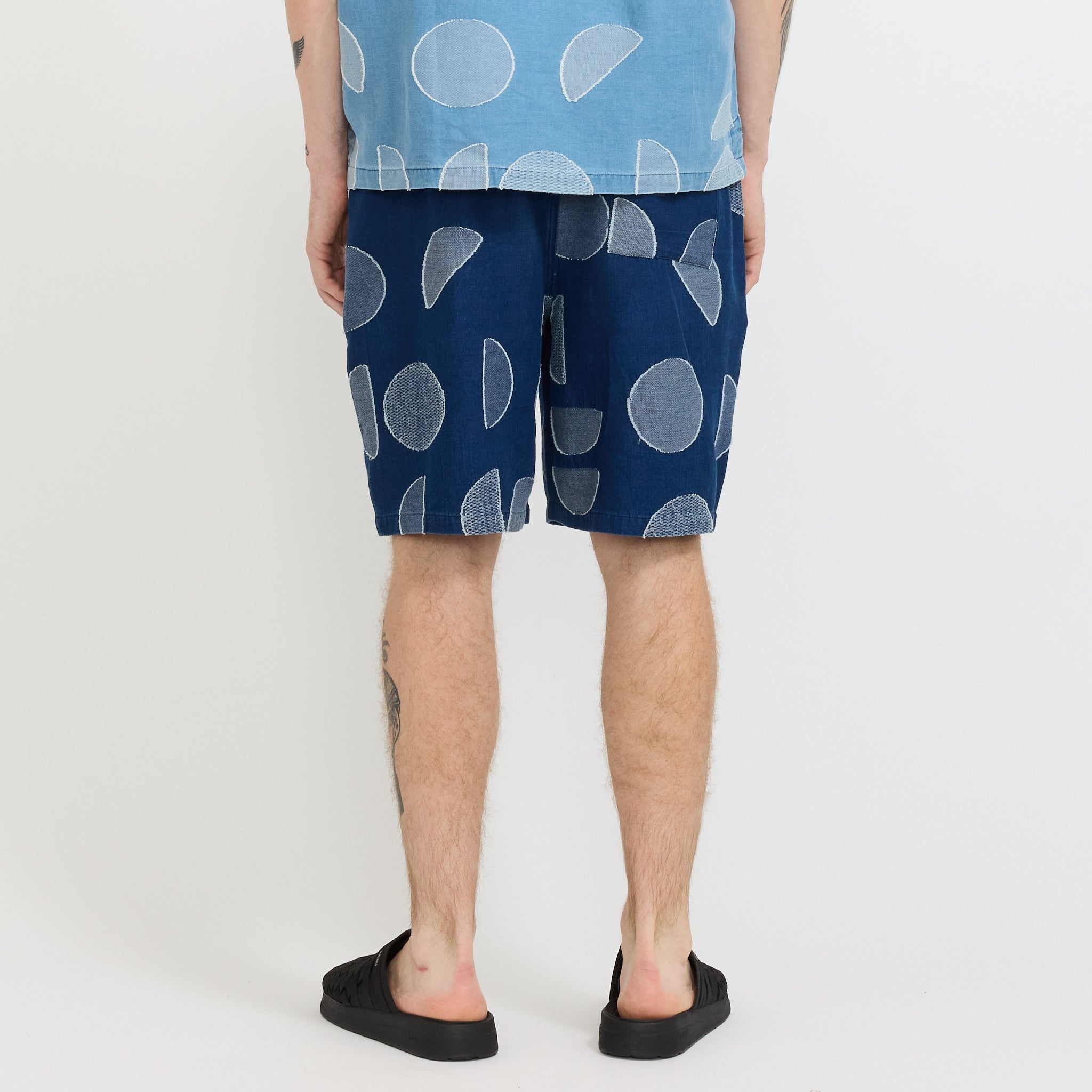 Relaxed Fit Shorts Indigo Circle Jacquard