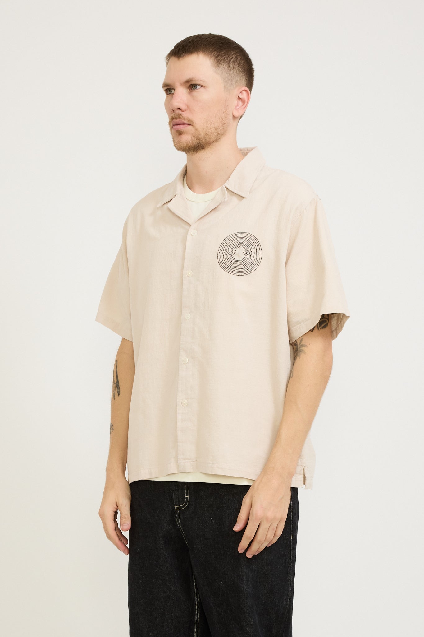 Relaxed Soft Collar Shirt Light Stone