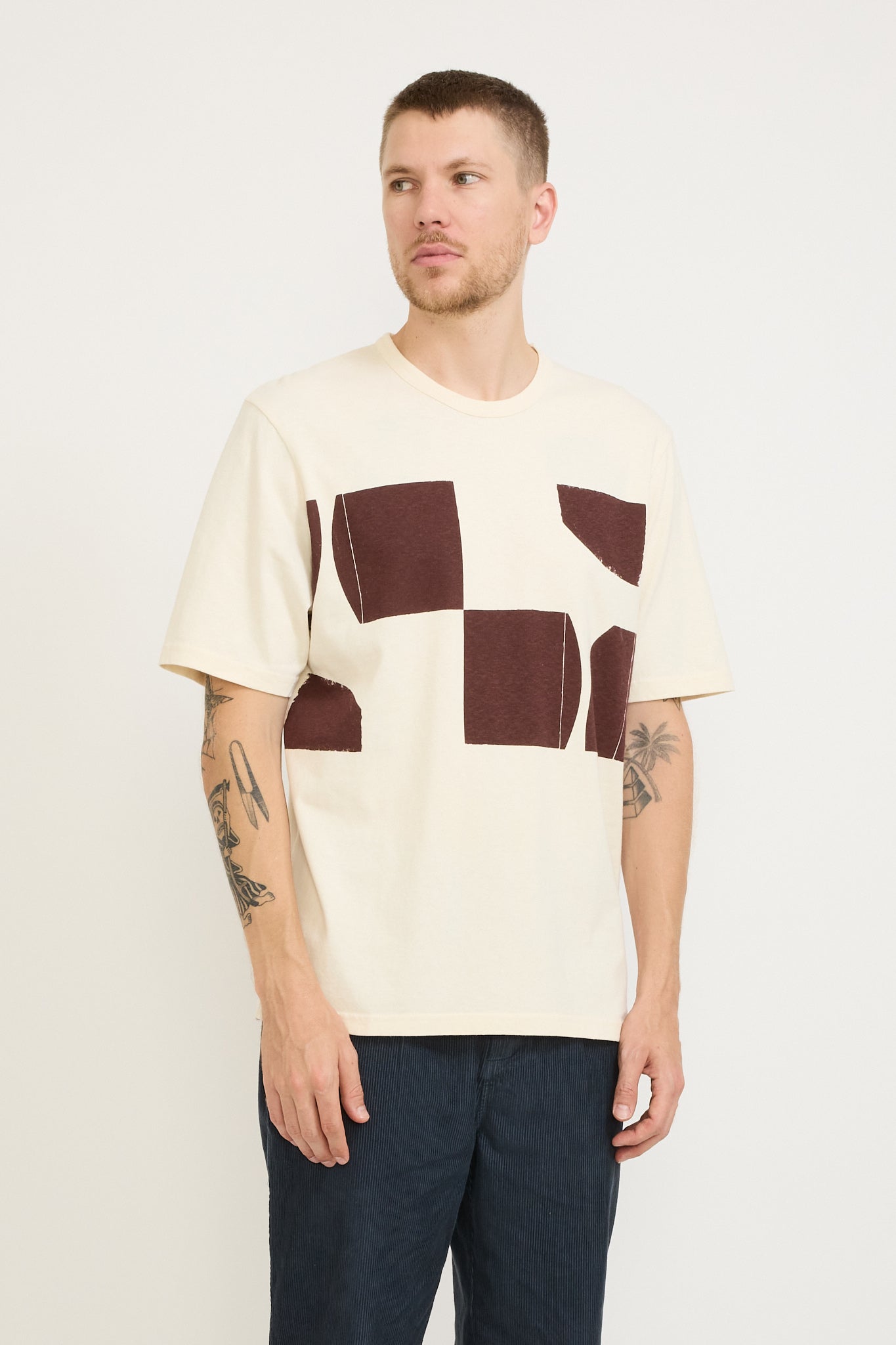 Relaxed Tee Ecru Tile Print KG