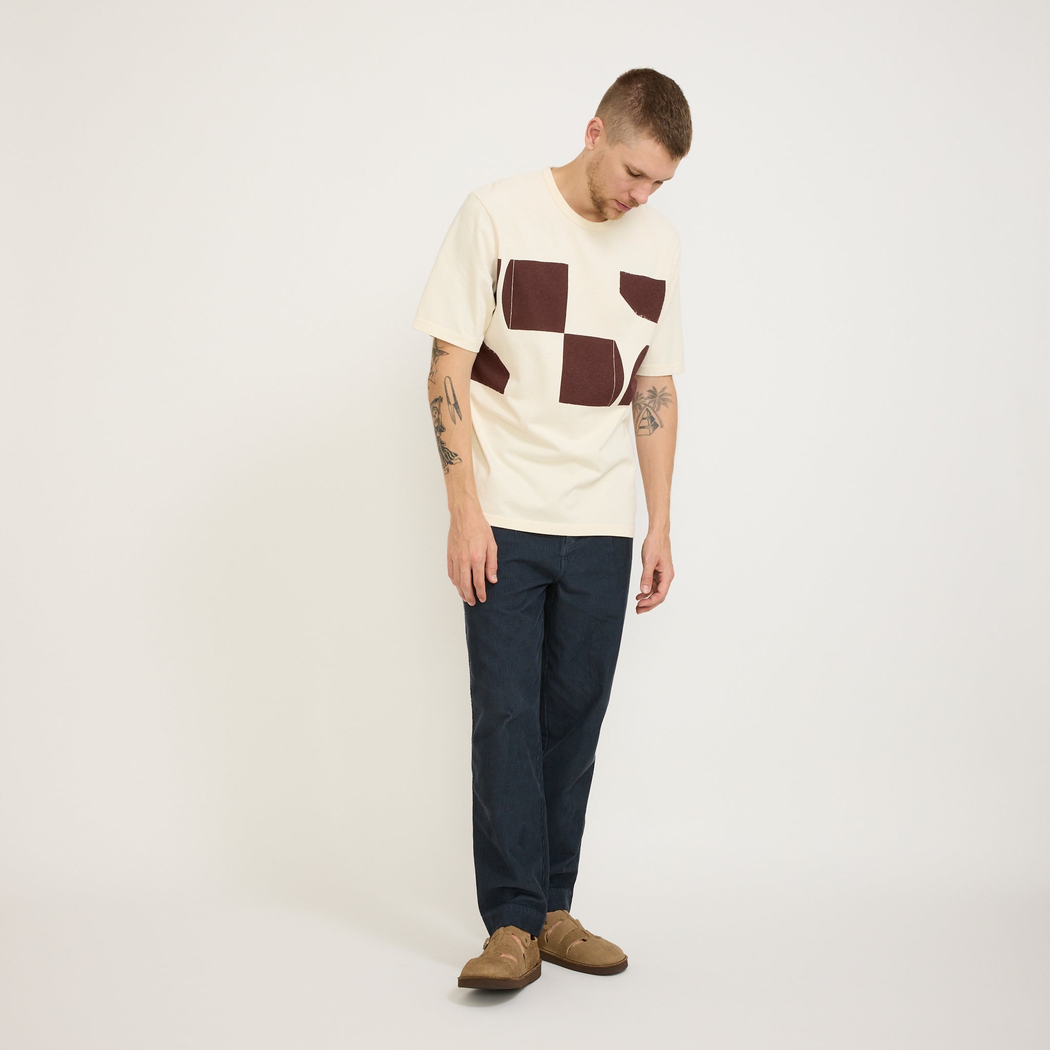 Relaxed Tee Ecru Tile Print KG