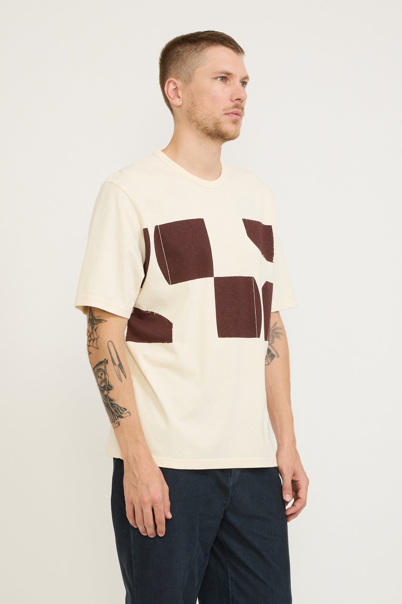 Relaxed Tee Ecru Tile Print KG