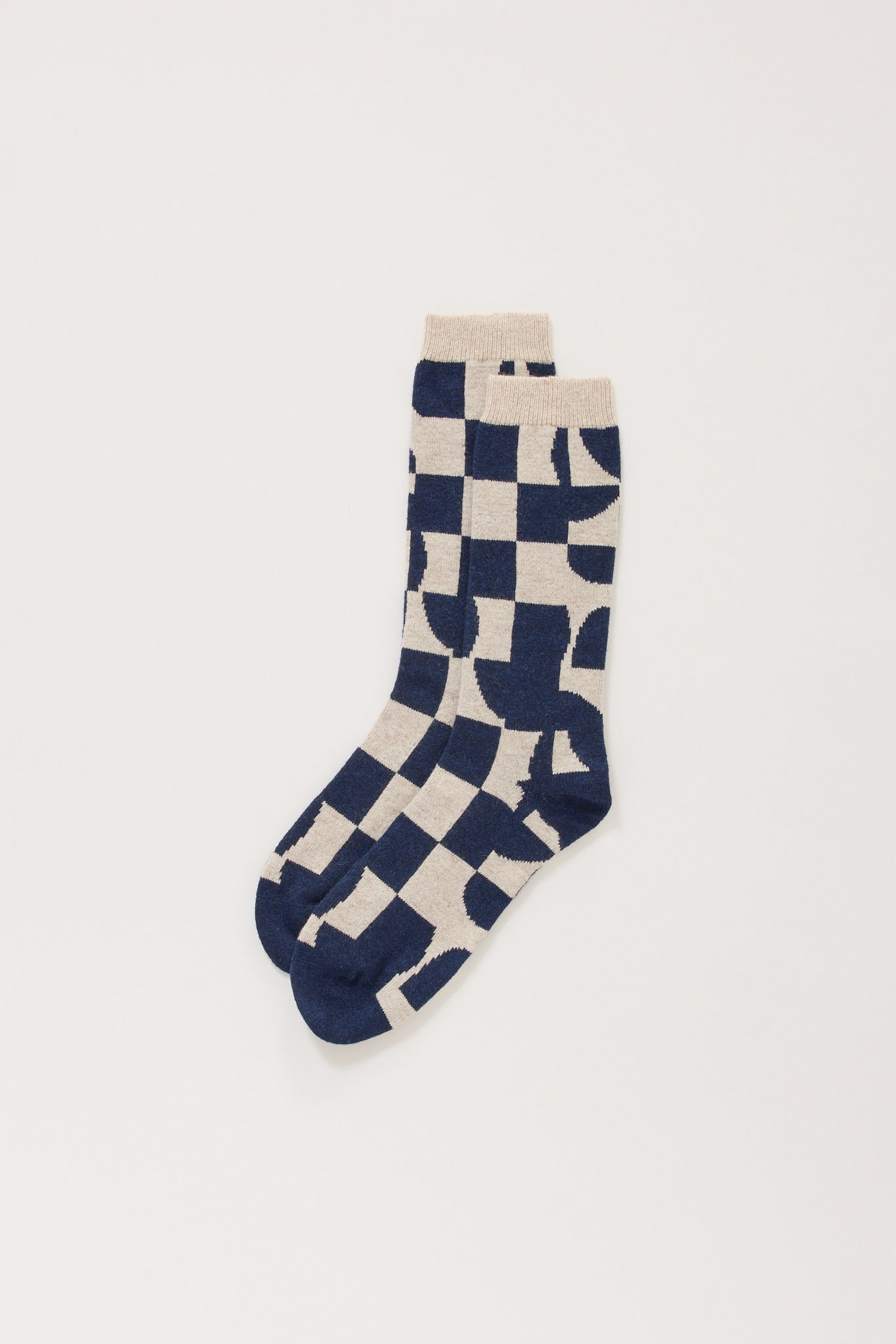 Tile Wool Sock Mid Navy Tile KG