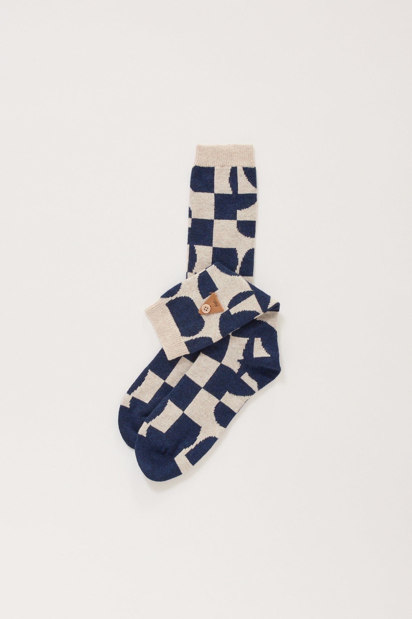 Tile Wool Sock Mid Navy Tile KG