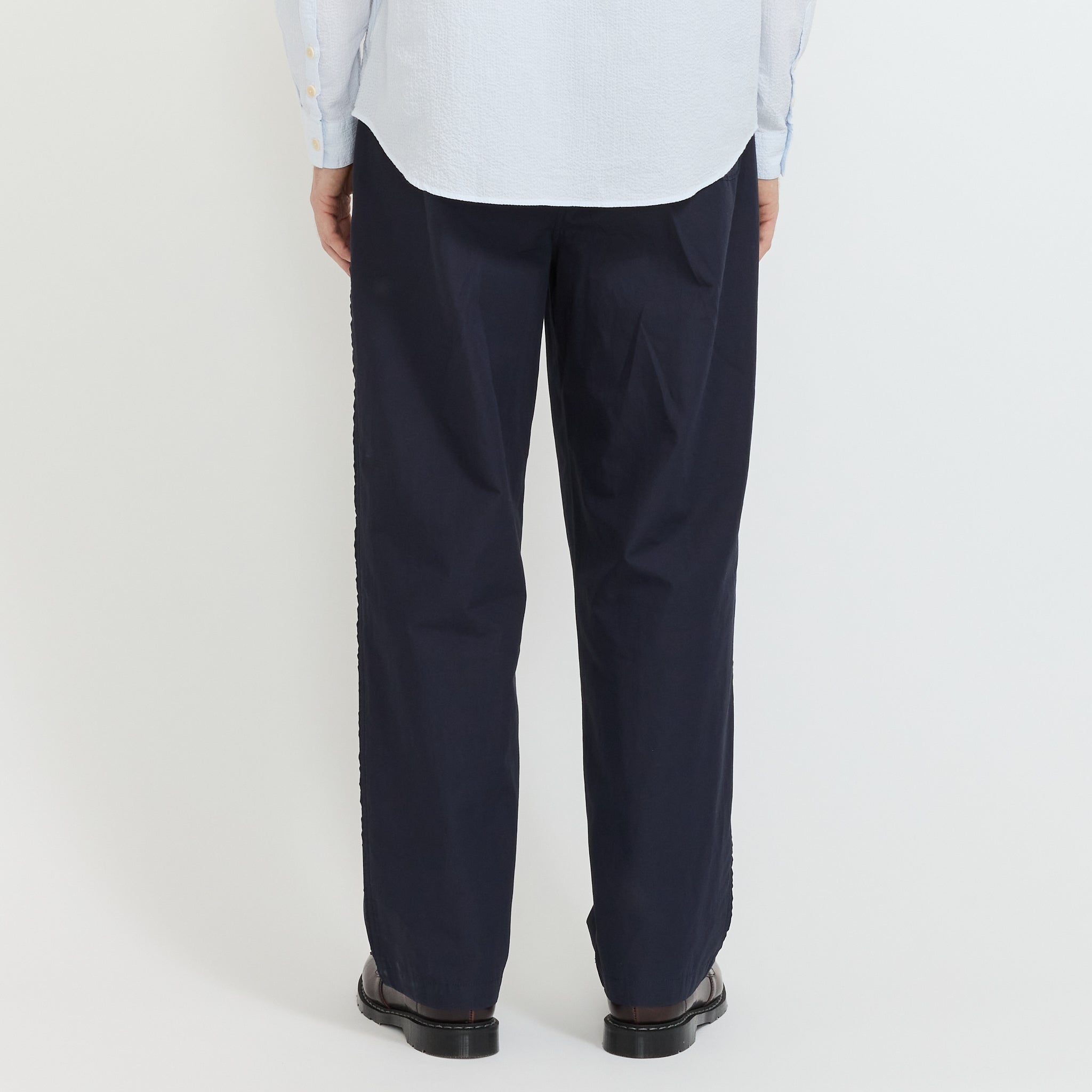 Wide Fit Trouser Navy Tech Slub