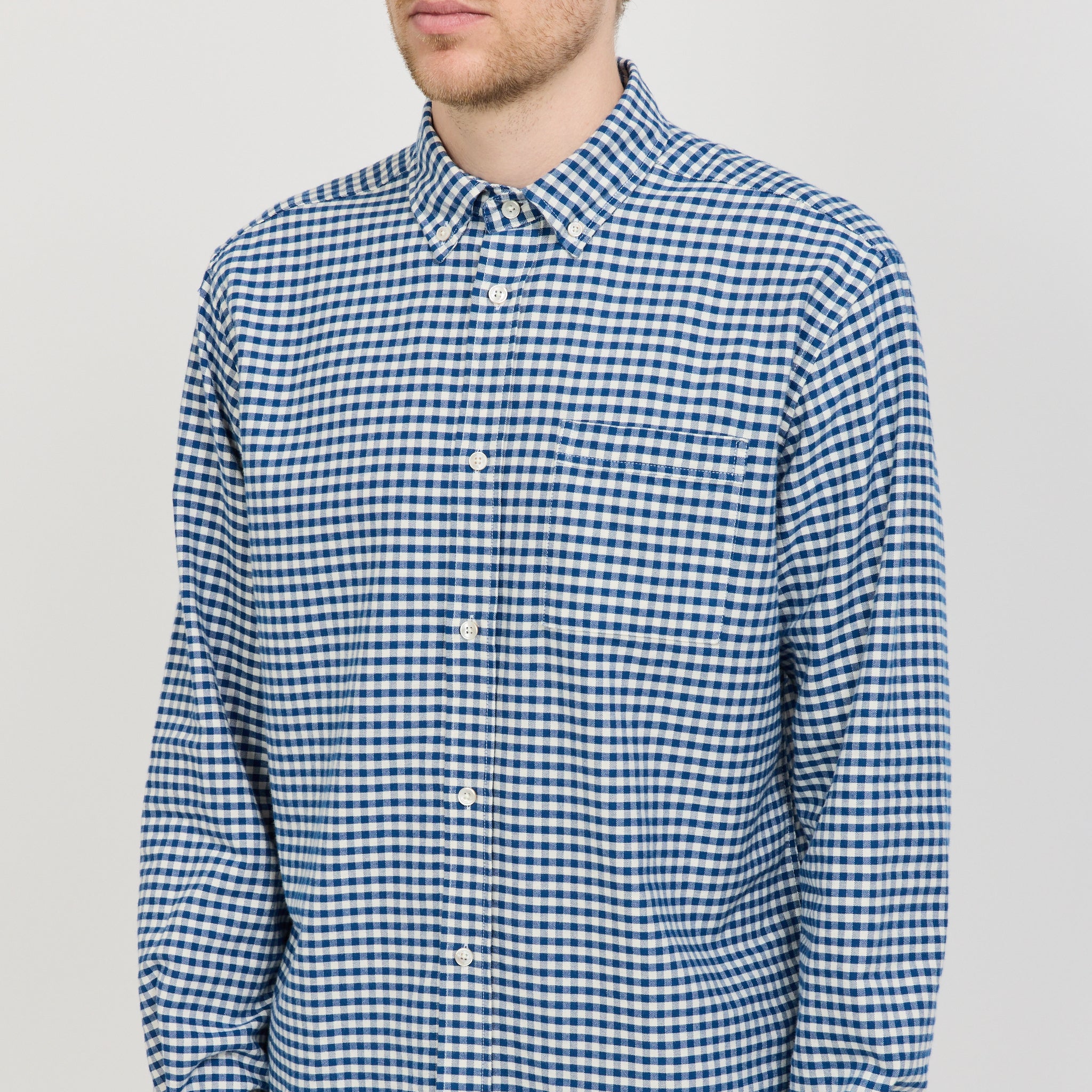 Foret | Creek Brushed Check Shirt Blue/Cloud | Maplestore
