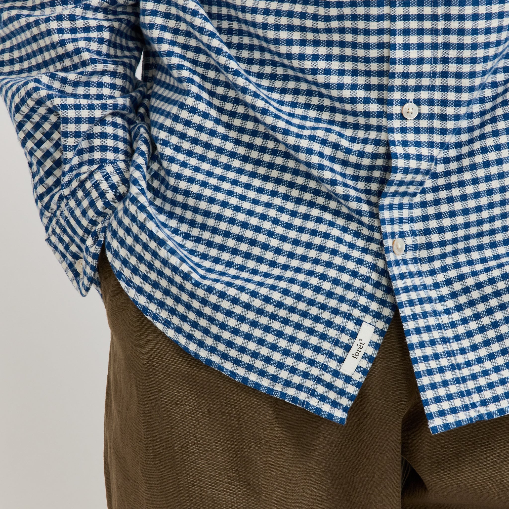 Foret | Creek Brushed Check Shirt Blue/Cloud | Maplestore