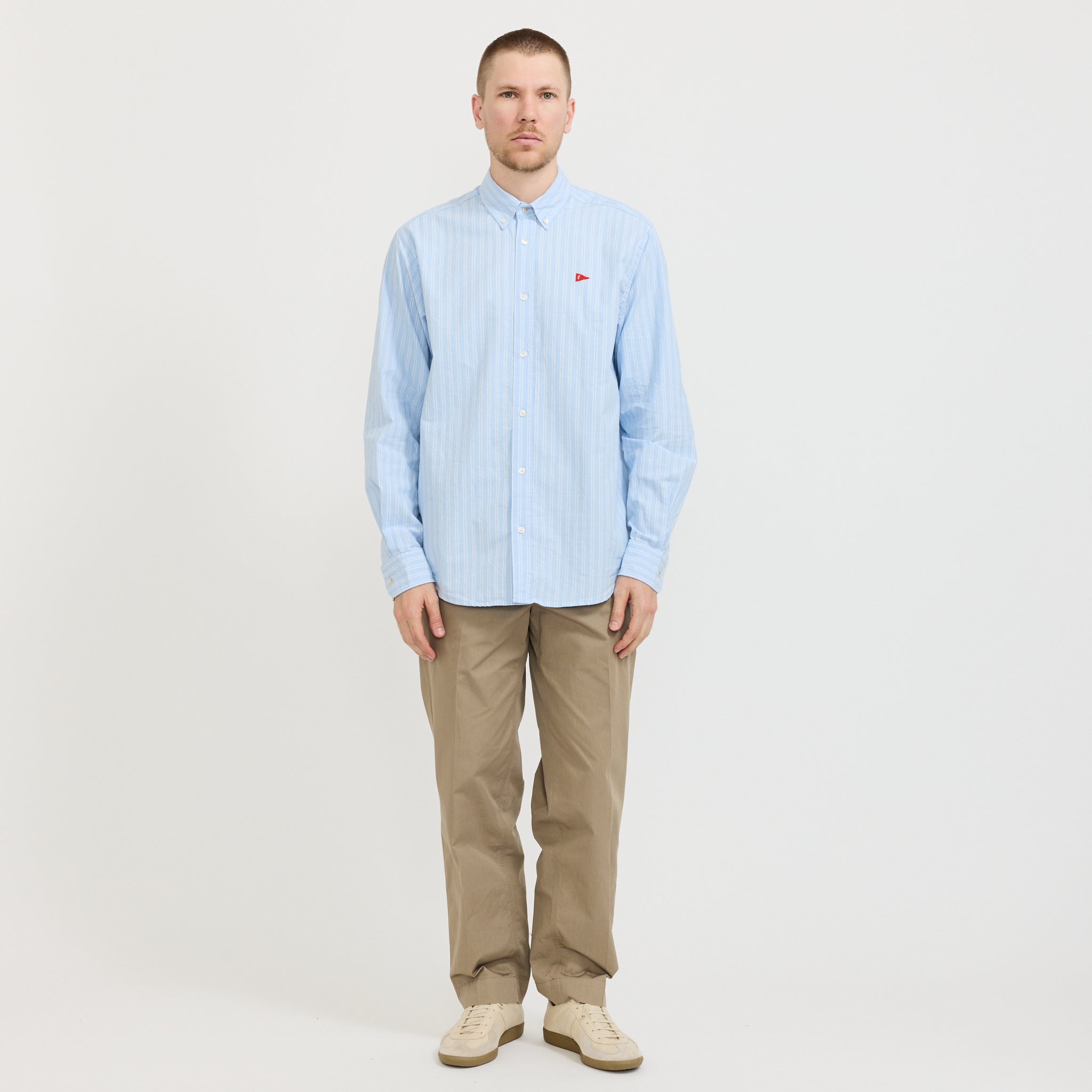 Flag Regular Fit Oxford Shirt Light Blue Stripe