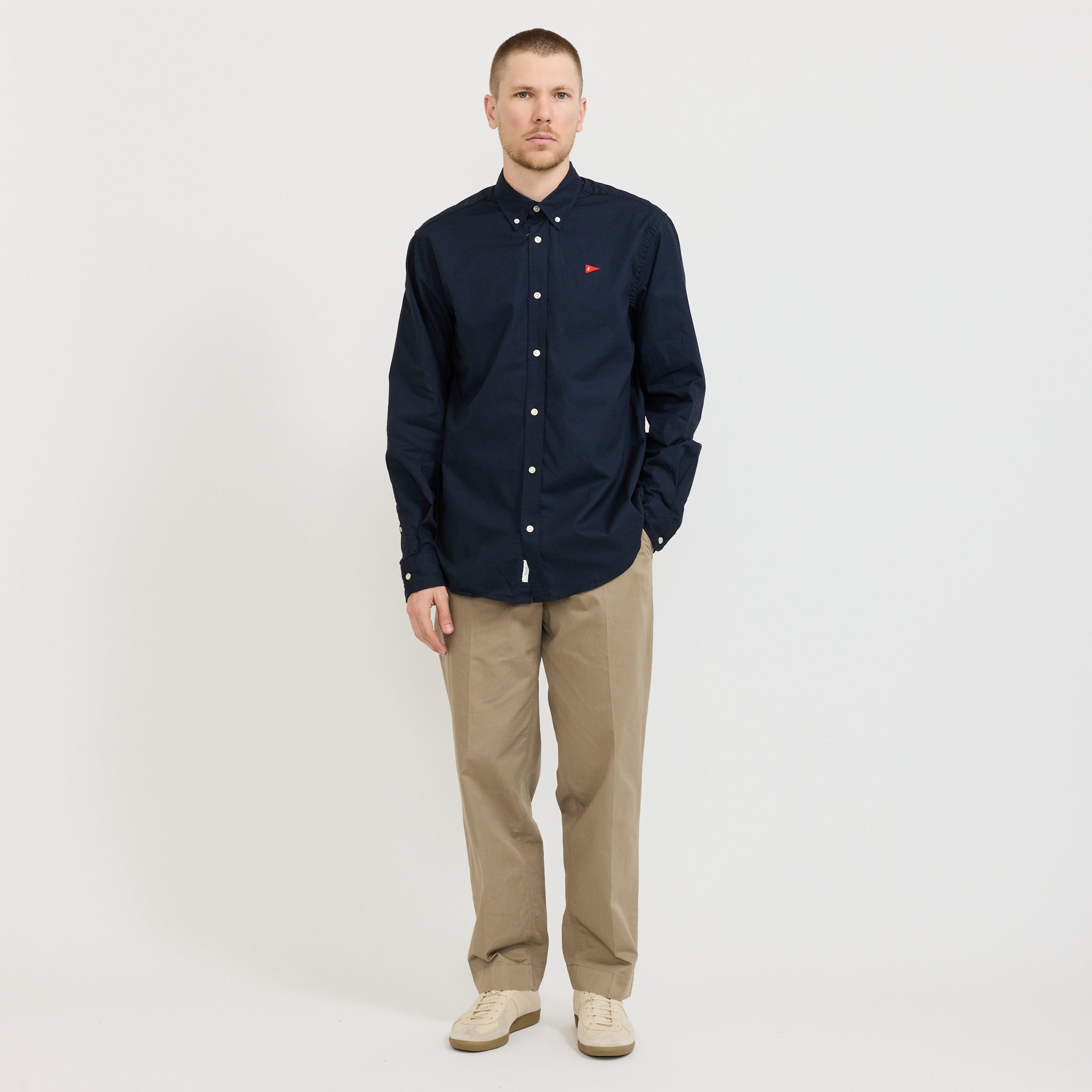 Flag Regular Fit Oxford Shirt Navy