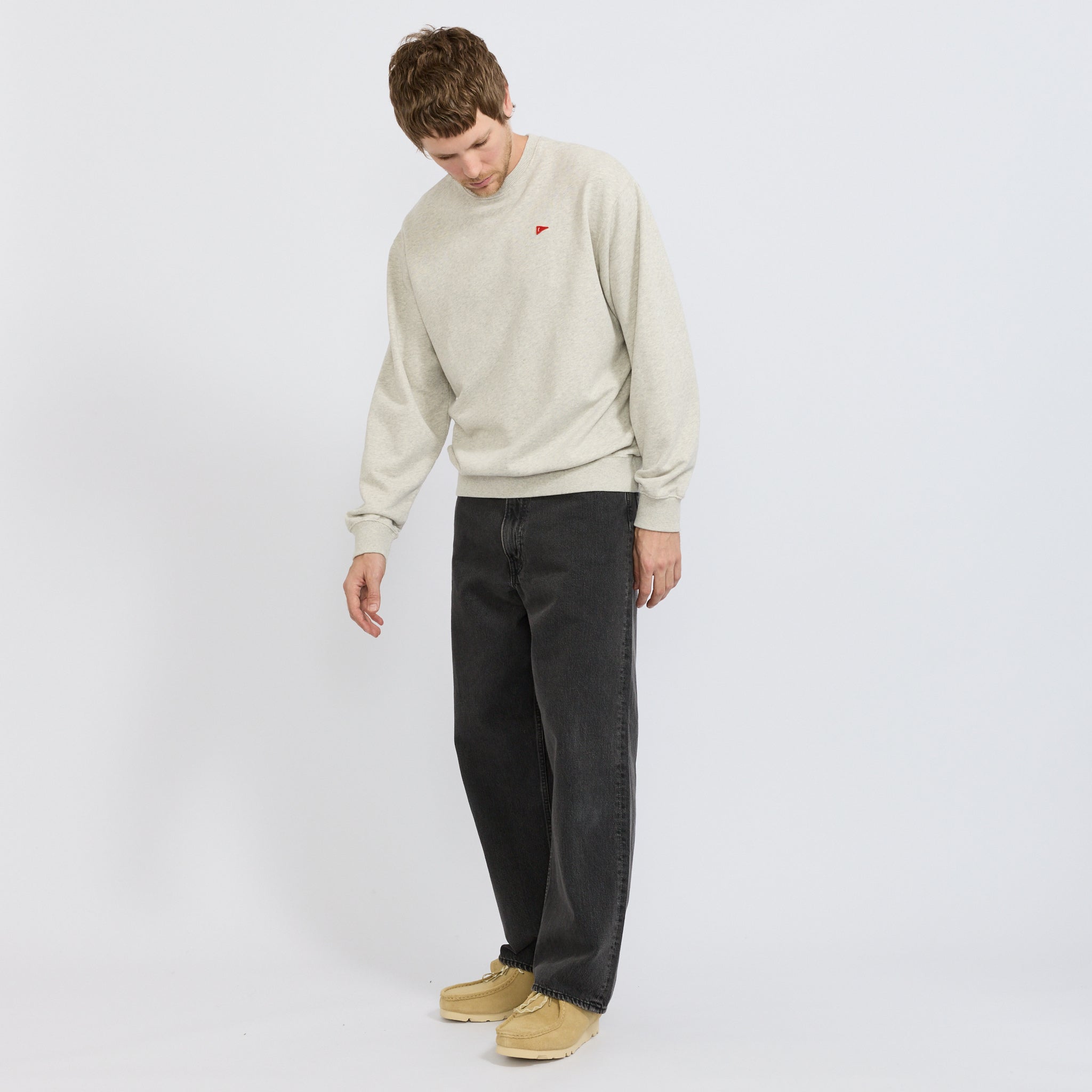 Foret | Flag Sweatshirt Snow Melange | Maplestore