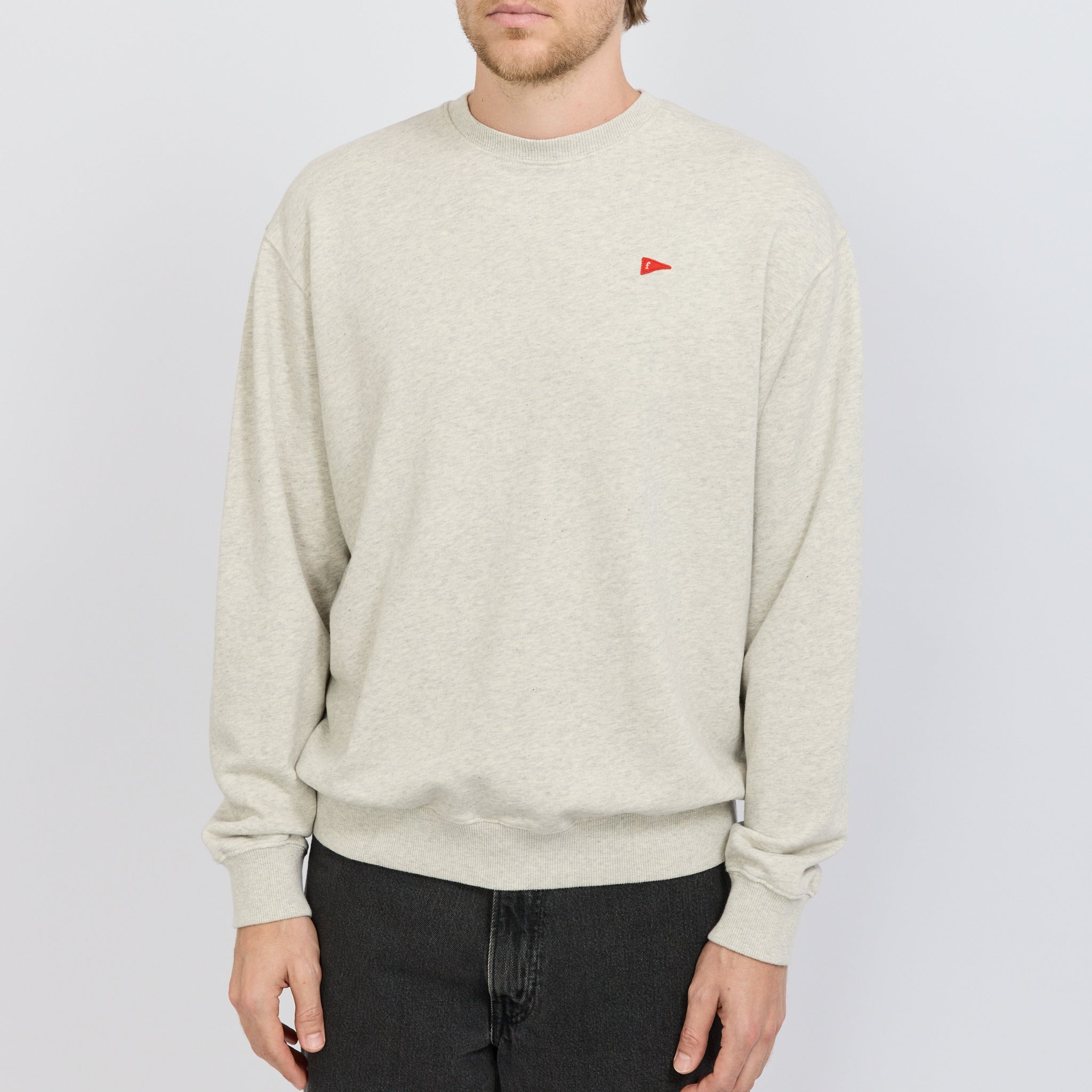 Foret | Flag Sweatshirt Snow Melange | Maplestore