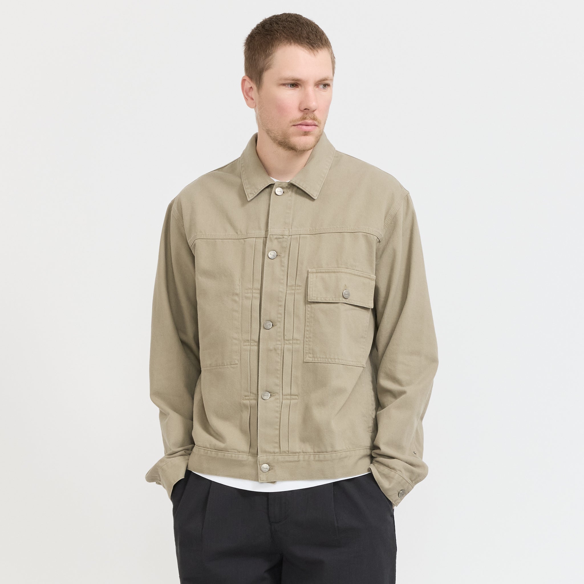 Foret | Hazy Twill Jacket Light Taupe | Maplestore