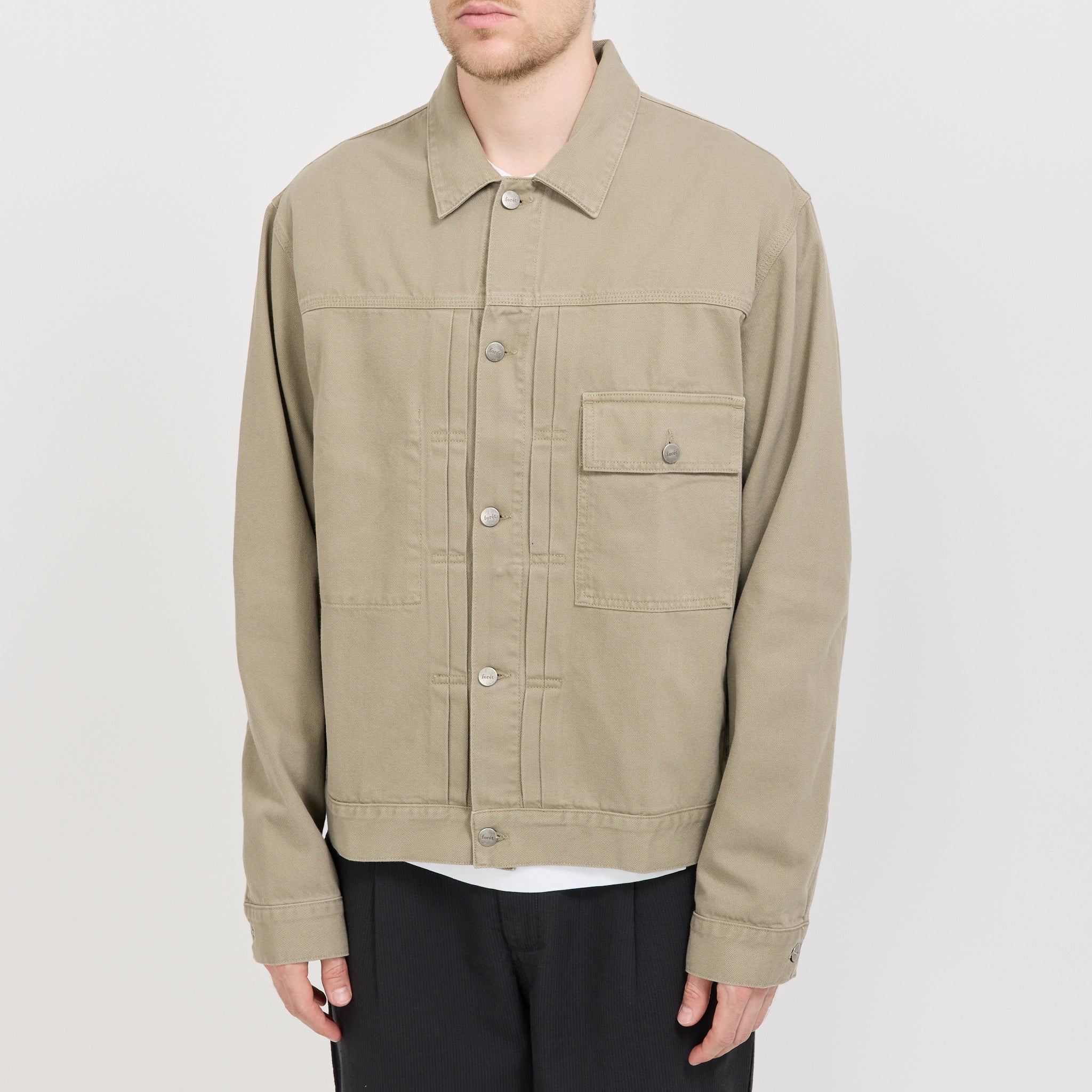 Foret | Hazy Twill Jacket Light Taupe | Maplestore