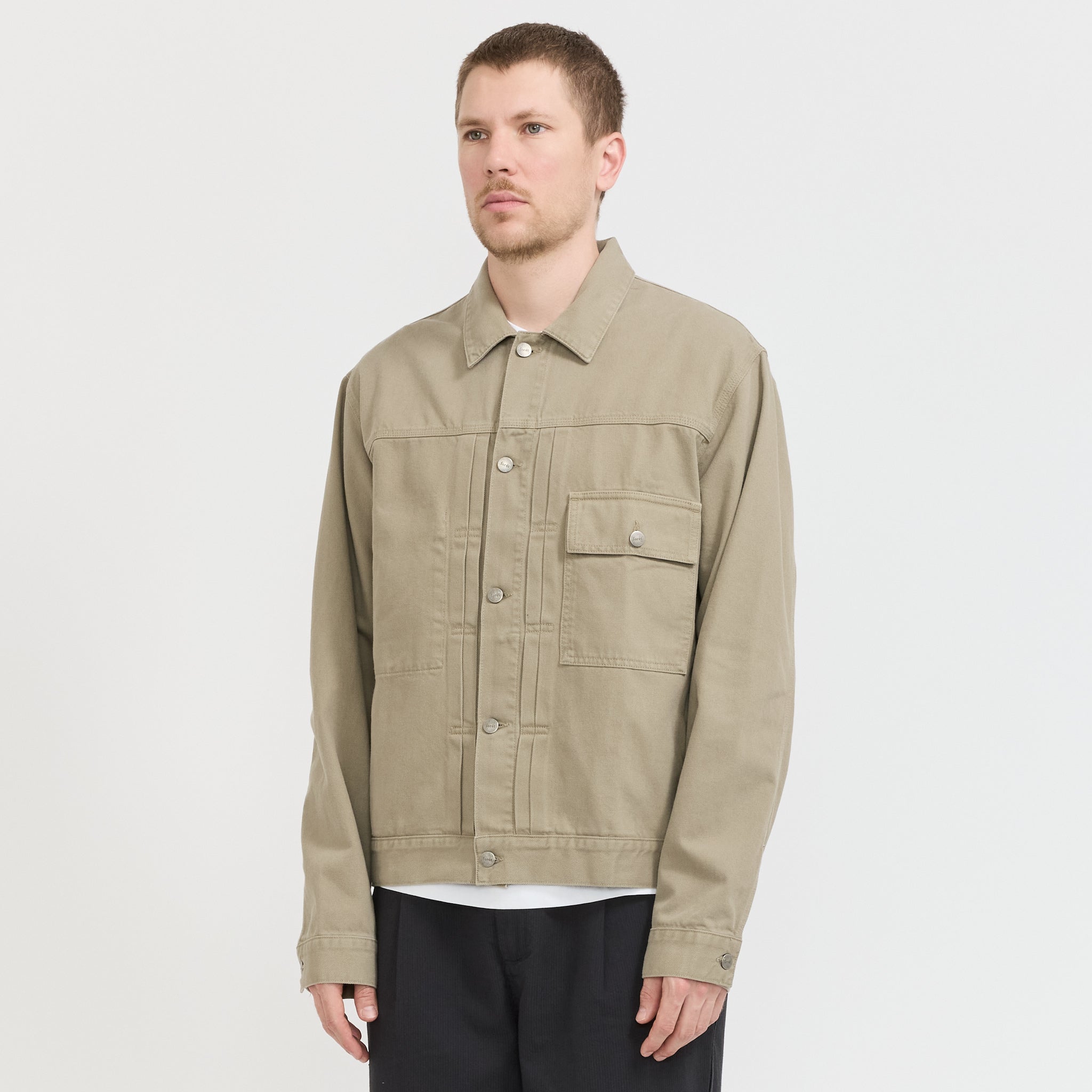 Foret | Hazy Twill Jacket Light Taupe | Maplestore