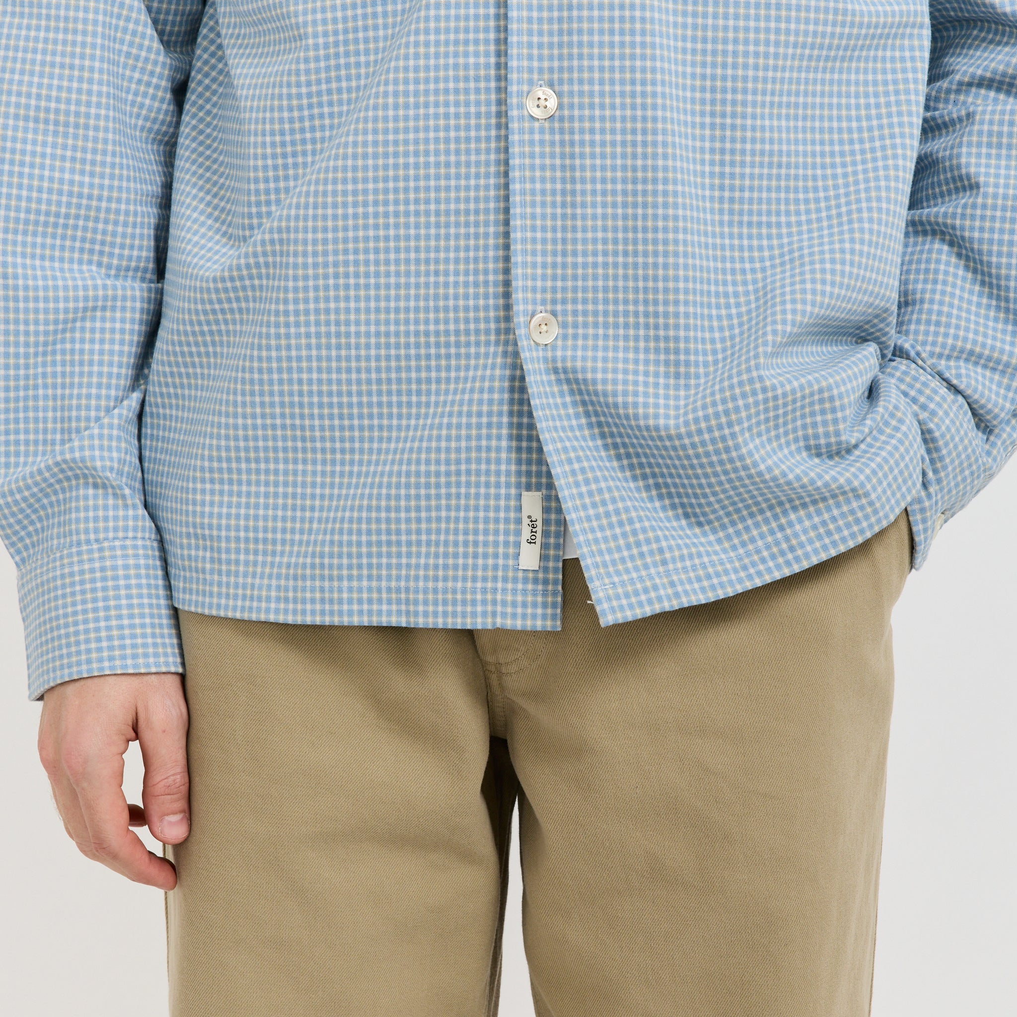 Lunar Relaxed Fit Textured Overshirt Light Blue Check