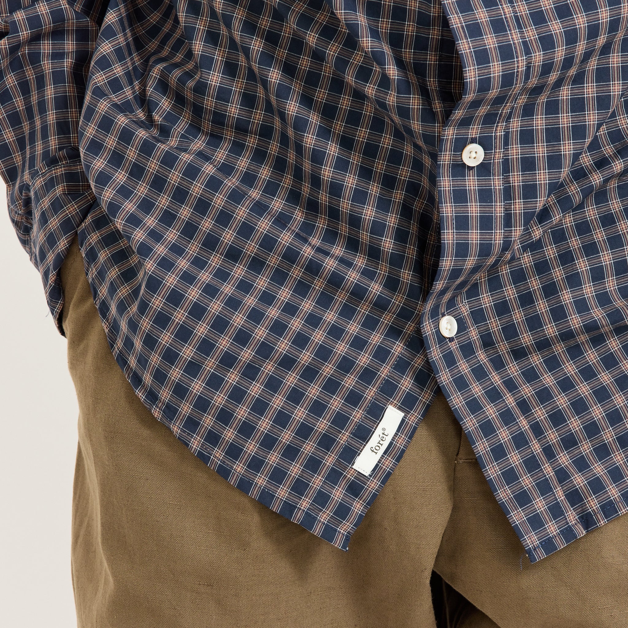Foret | Maple Poplin Shirt Navy/Red | Maplestore