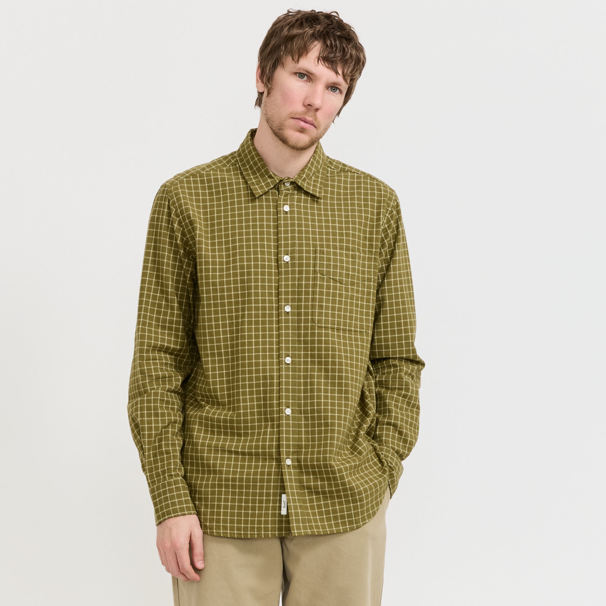 Ridge Flannel Regular Fit Check Shirt Thyme Check