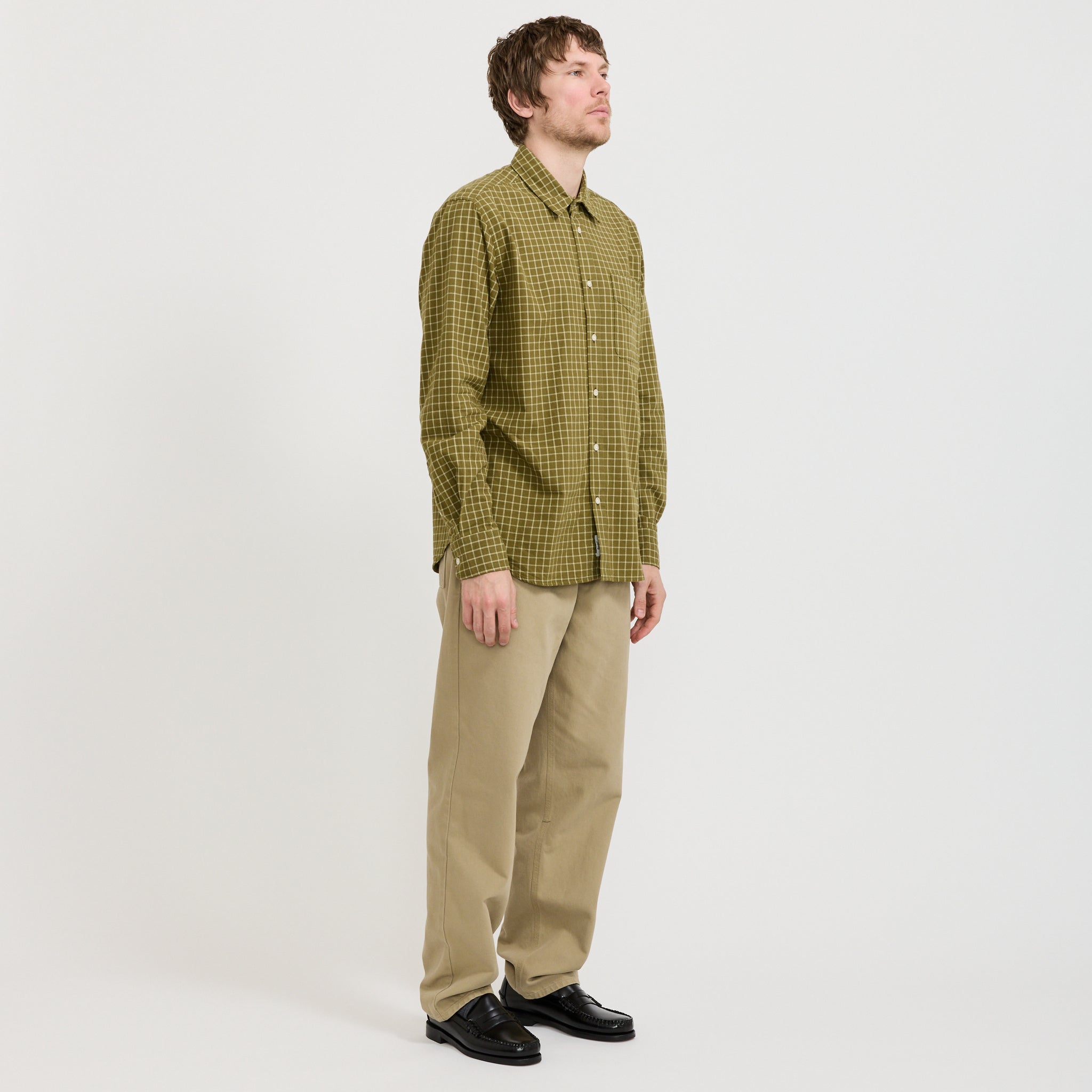 Ridge Flannel Regular Fit Check Shirt Thyme Check