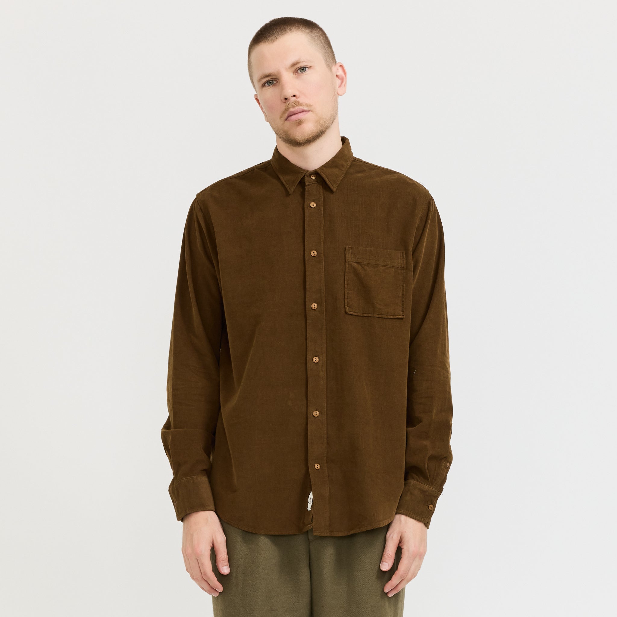 River Corduroy Shirt Burnt Khaki