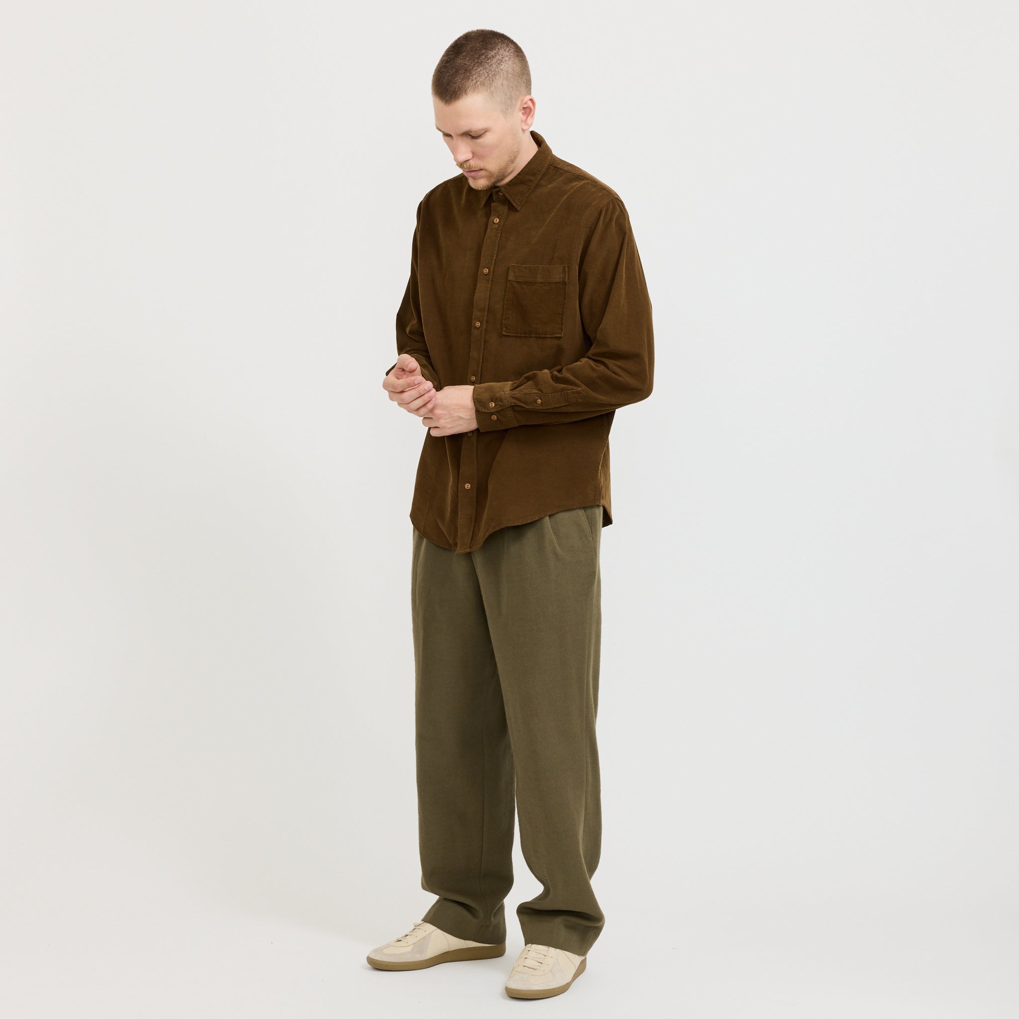 River Corduroy Shirt Burnt Khaki