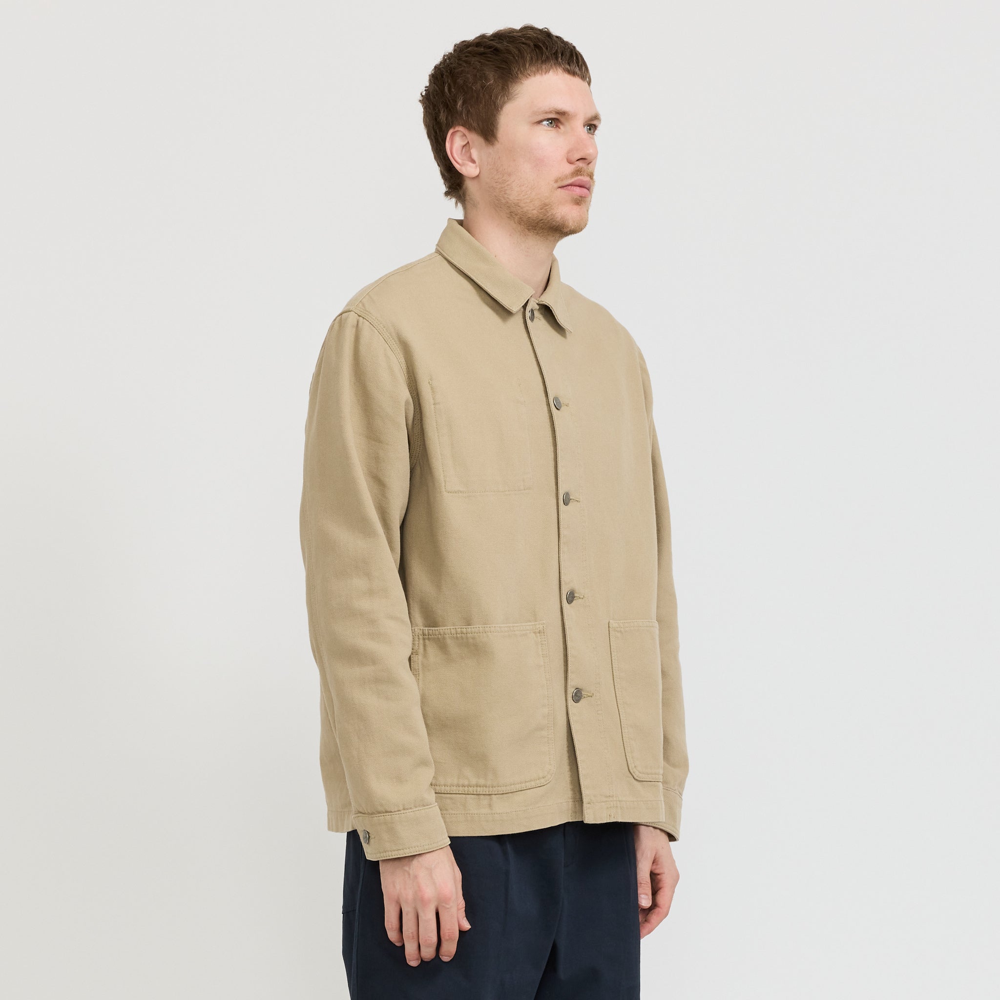 Foret | Wood Embroidery Overshirt Khaki | Maplestore