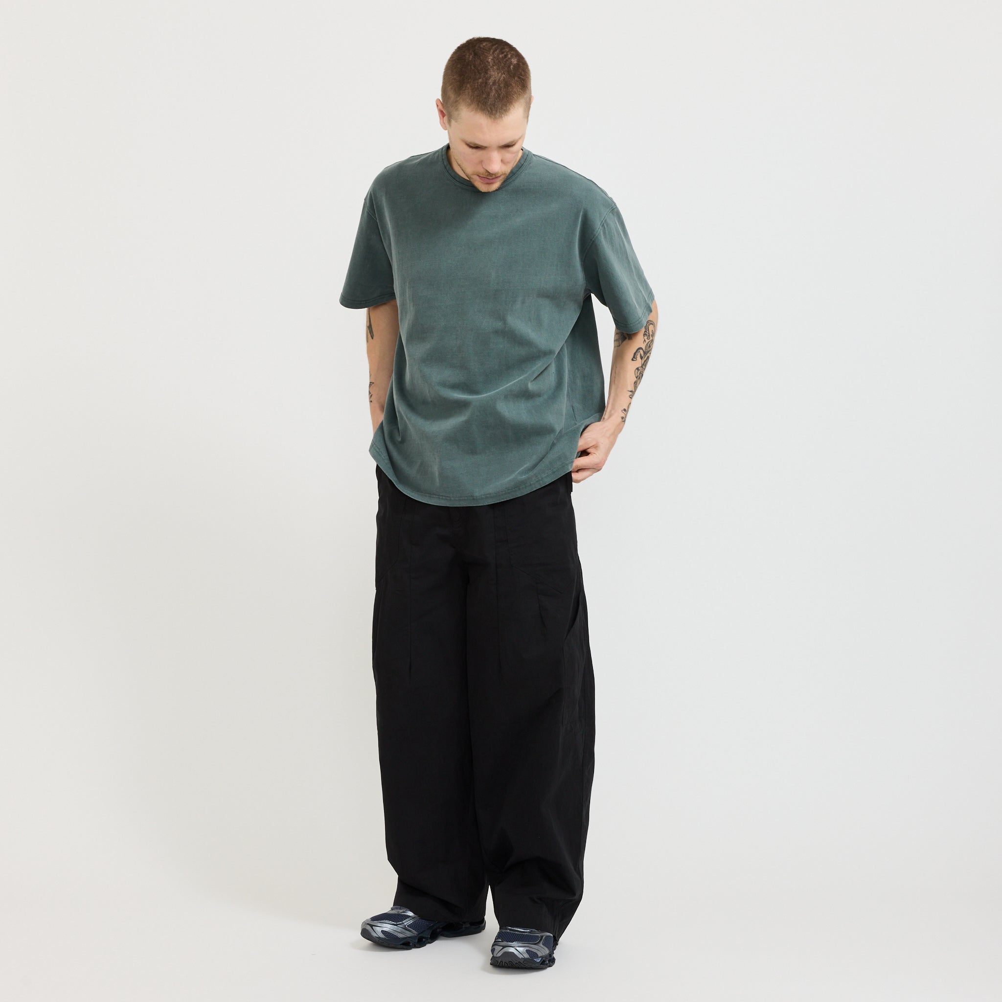 Fold Fatigue Wide Pants Black