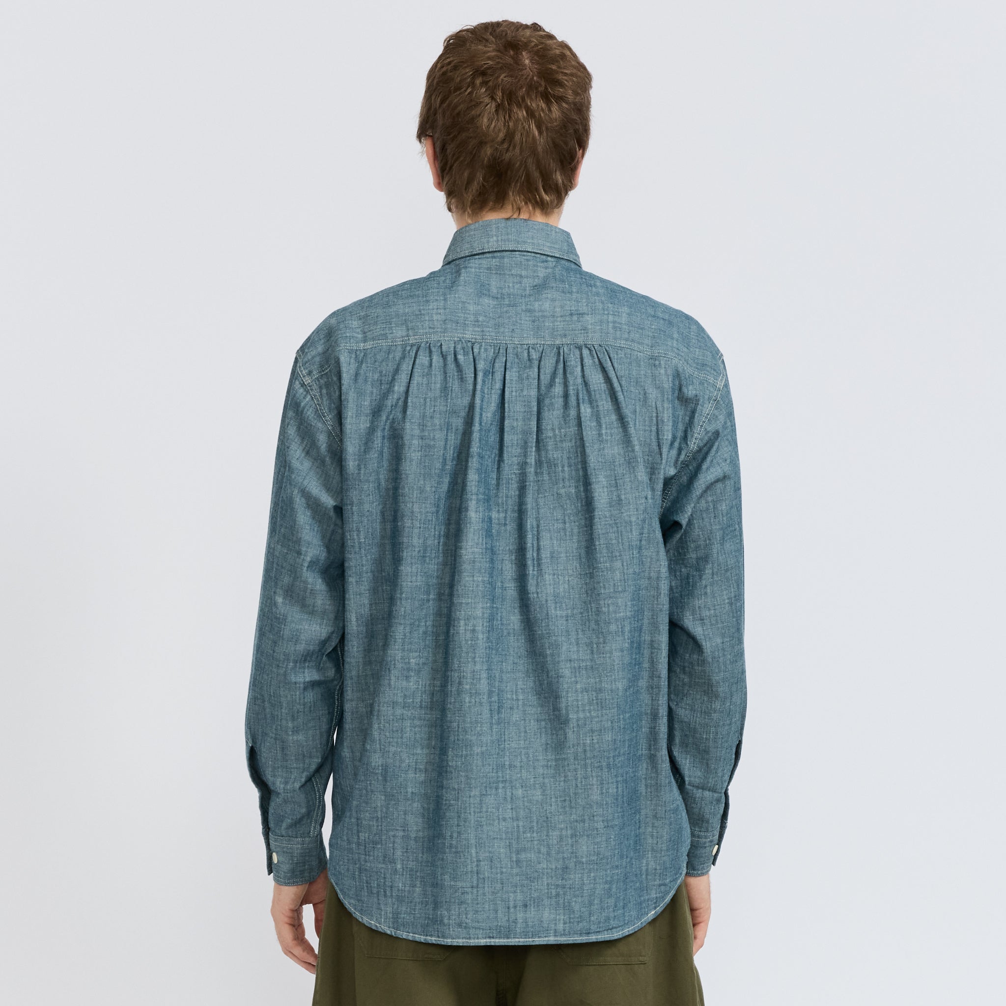 Frizmworks | Kuroki Chambray Work Shirt Washed Blue | Maplestore