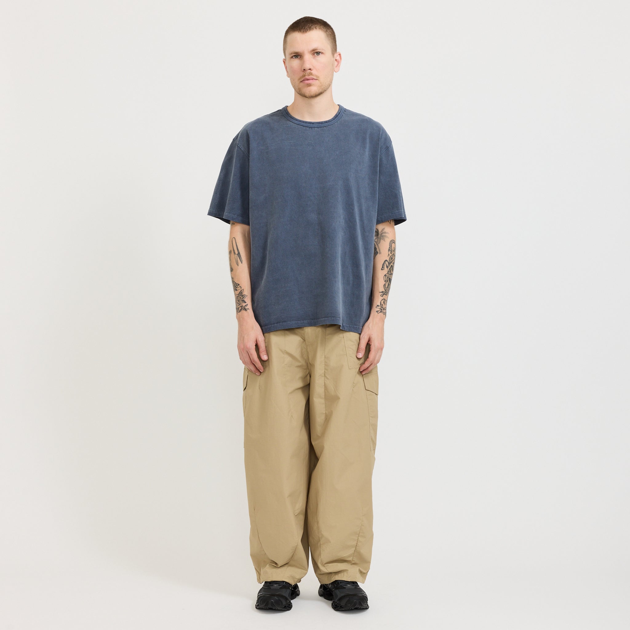 Nylon Cargo Balloon Pants Beige