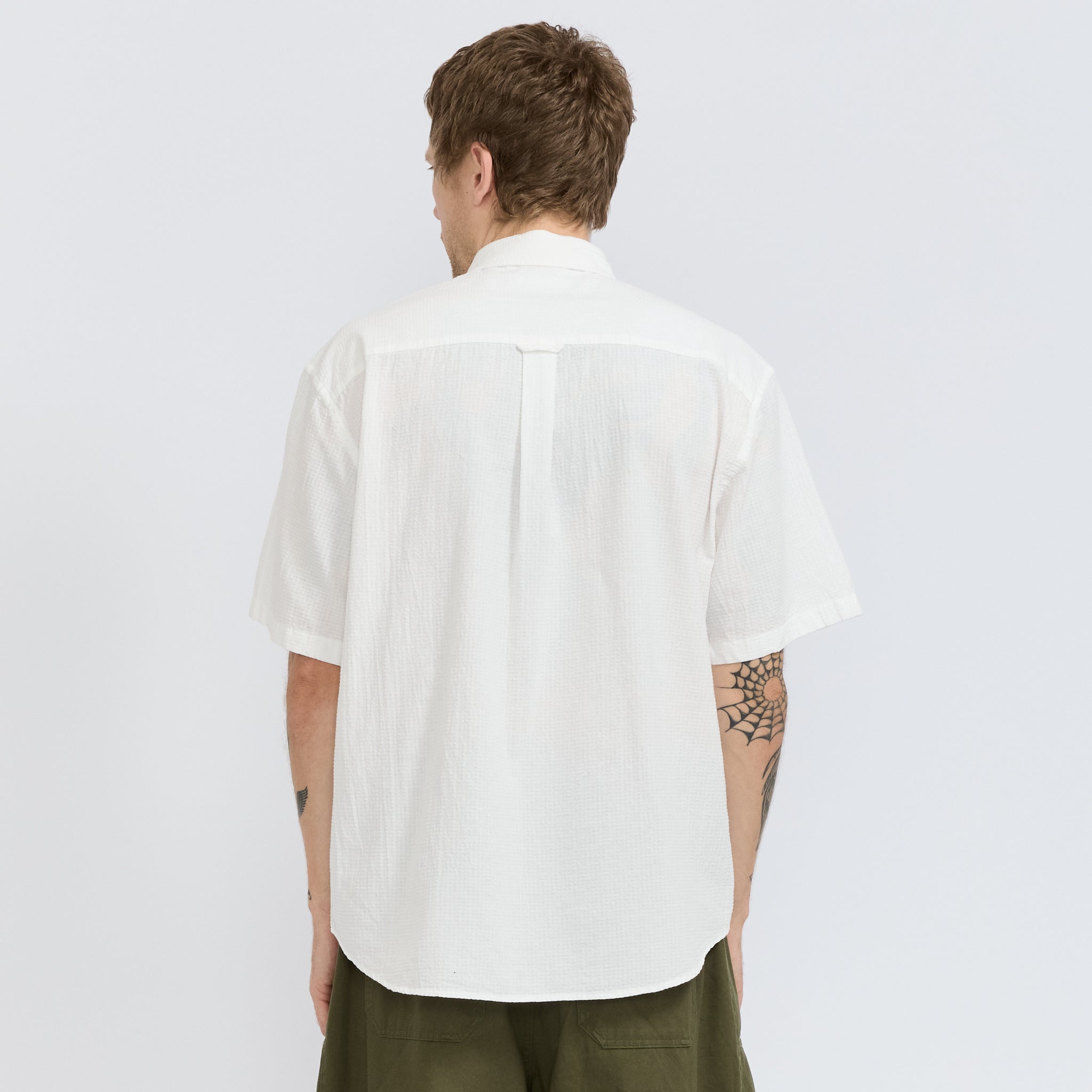 Frizmworks | OG Dobby Weave Seersucker Half Shirt White | Maplestore