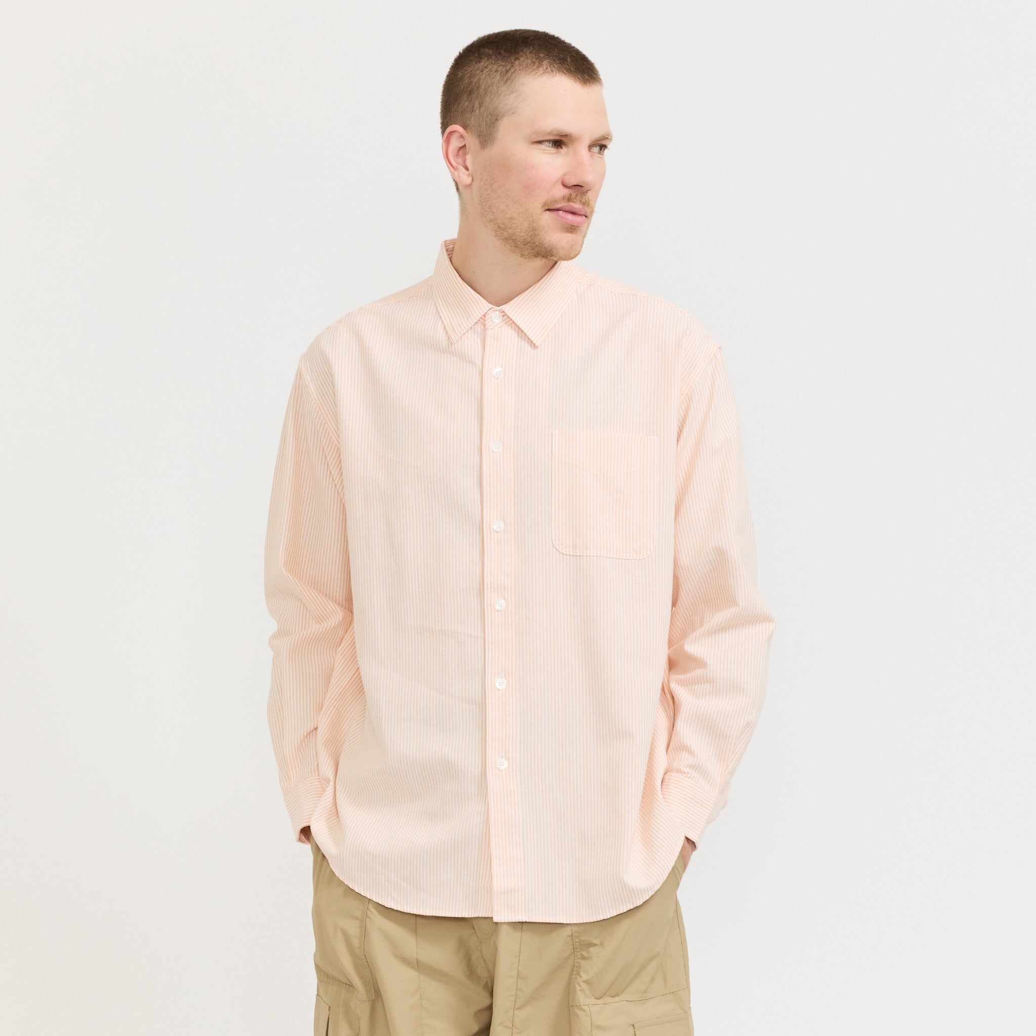 OG Stripe Oversized Shirt Orange