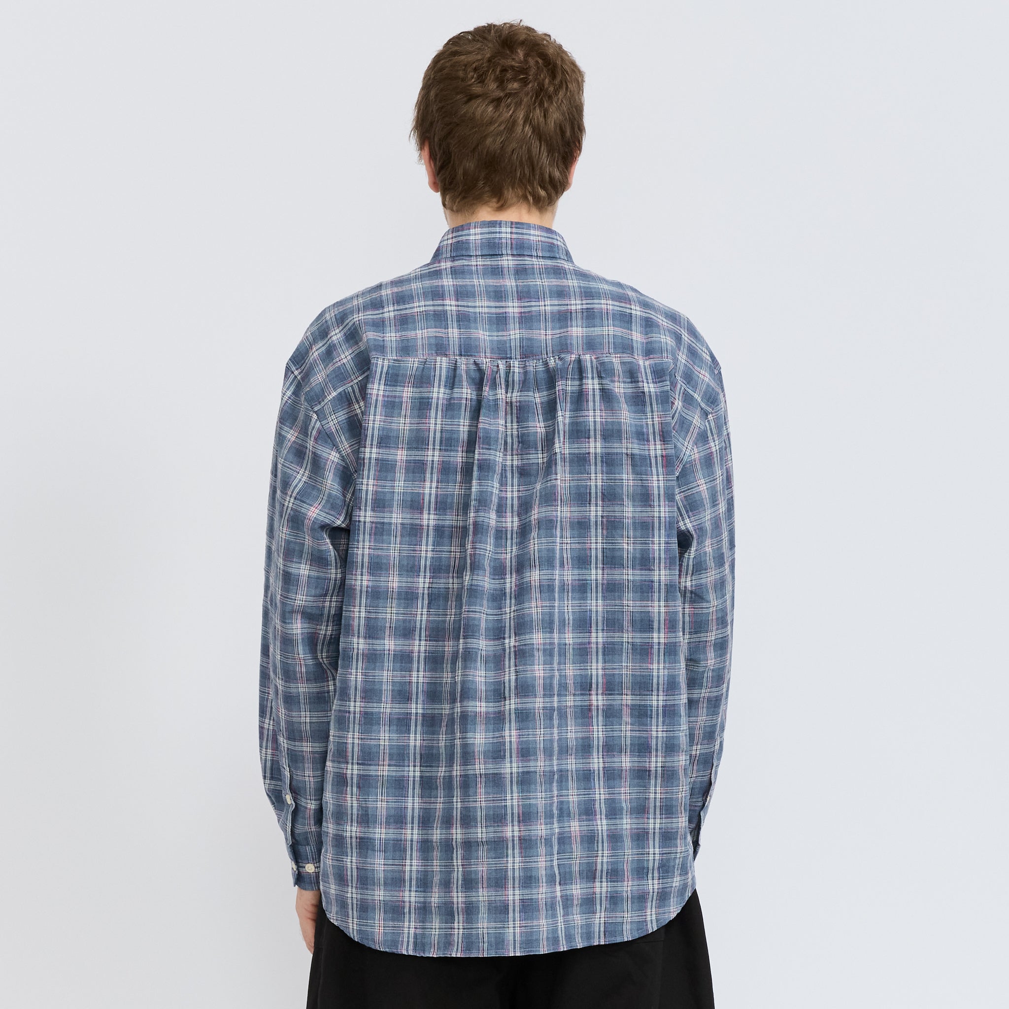 Frizmworks | Uneven Check Shirt Blue | Maplestore