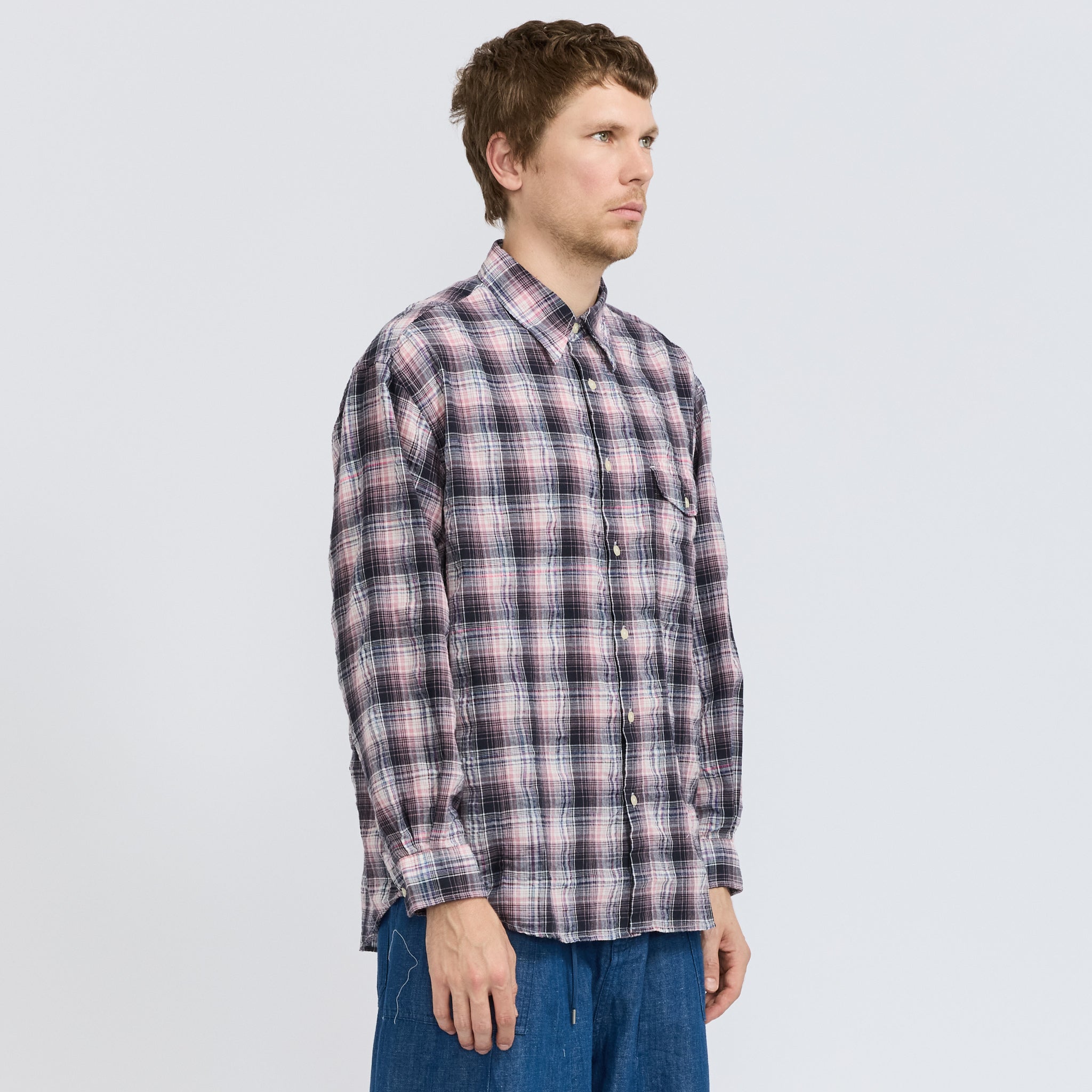 Frizmworks | Uneven Check Shirt Pink | Maplestore