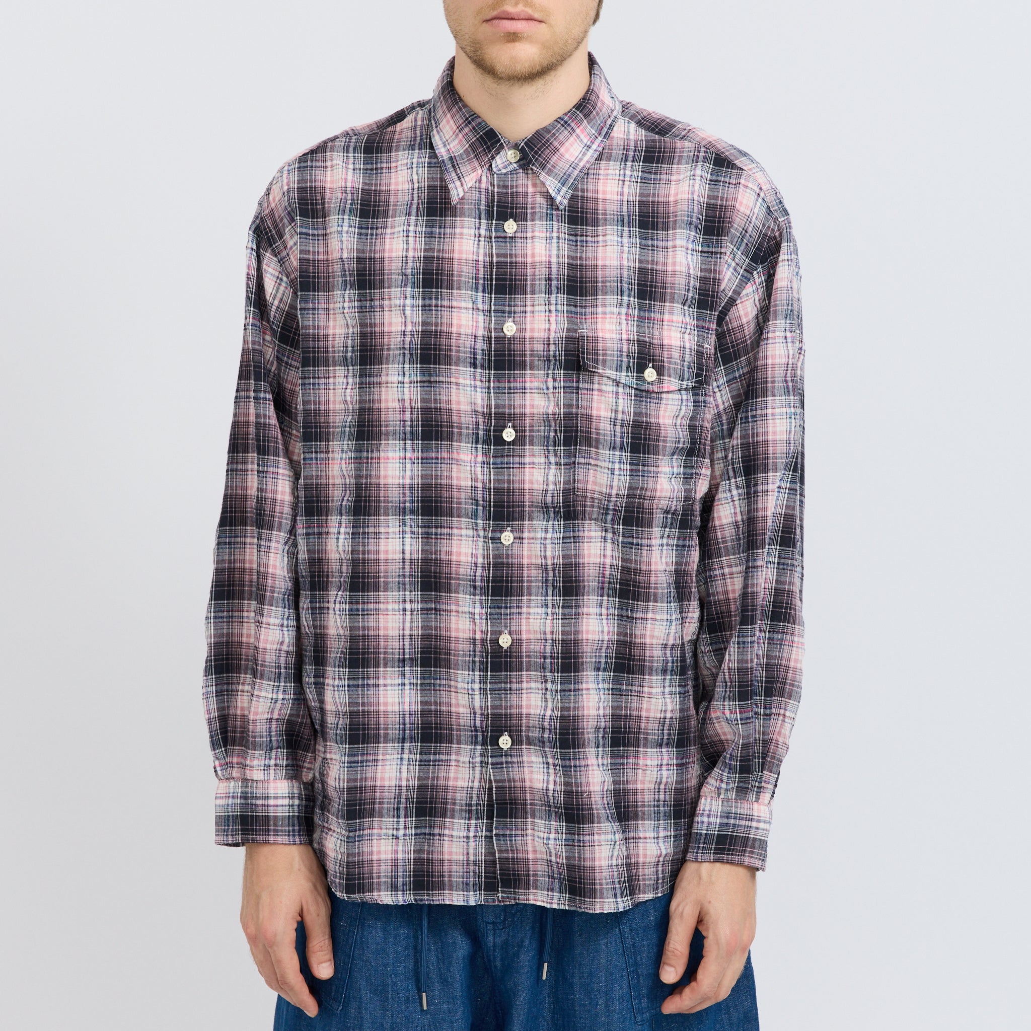 Frizmworks | Uneven Check Shirt Pink | Maplestore