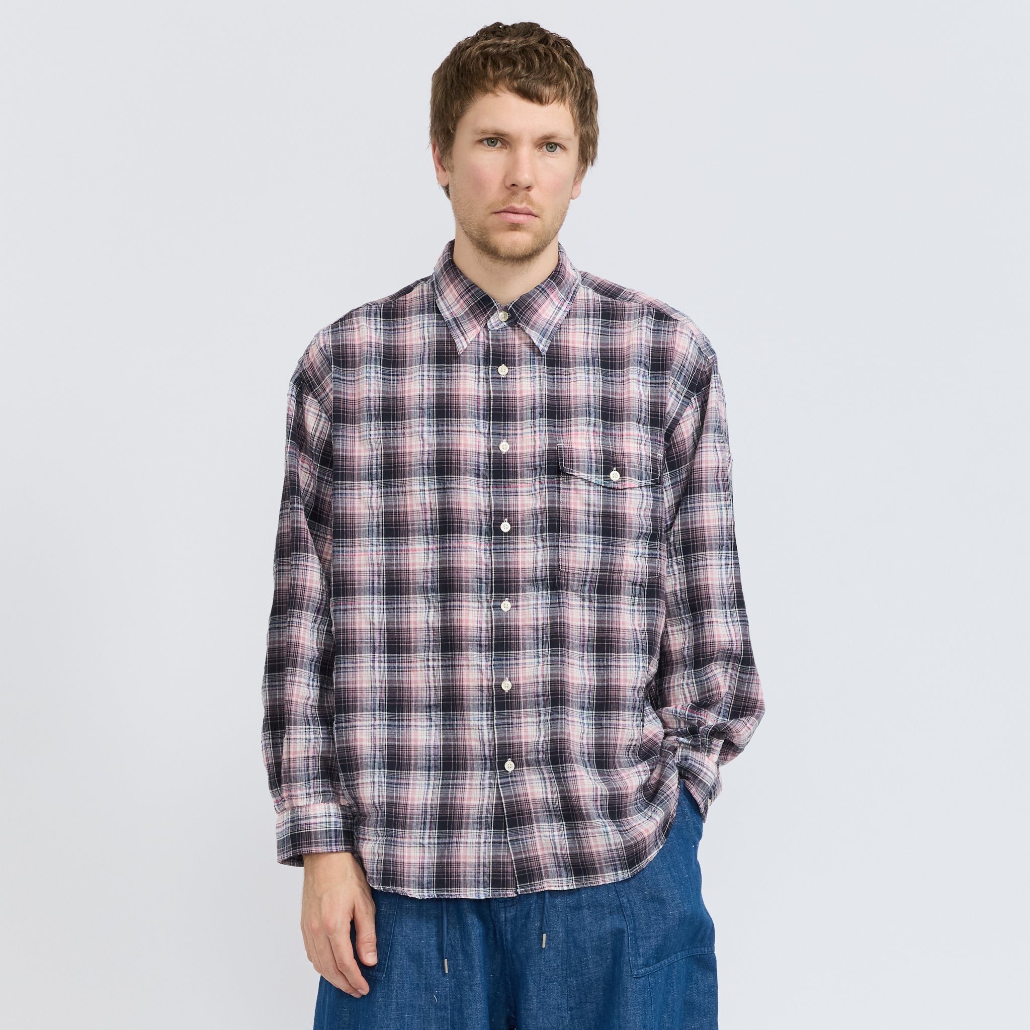 Frizmworks | Uneven Check Shirt Pink | Maplestore