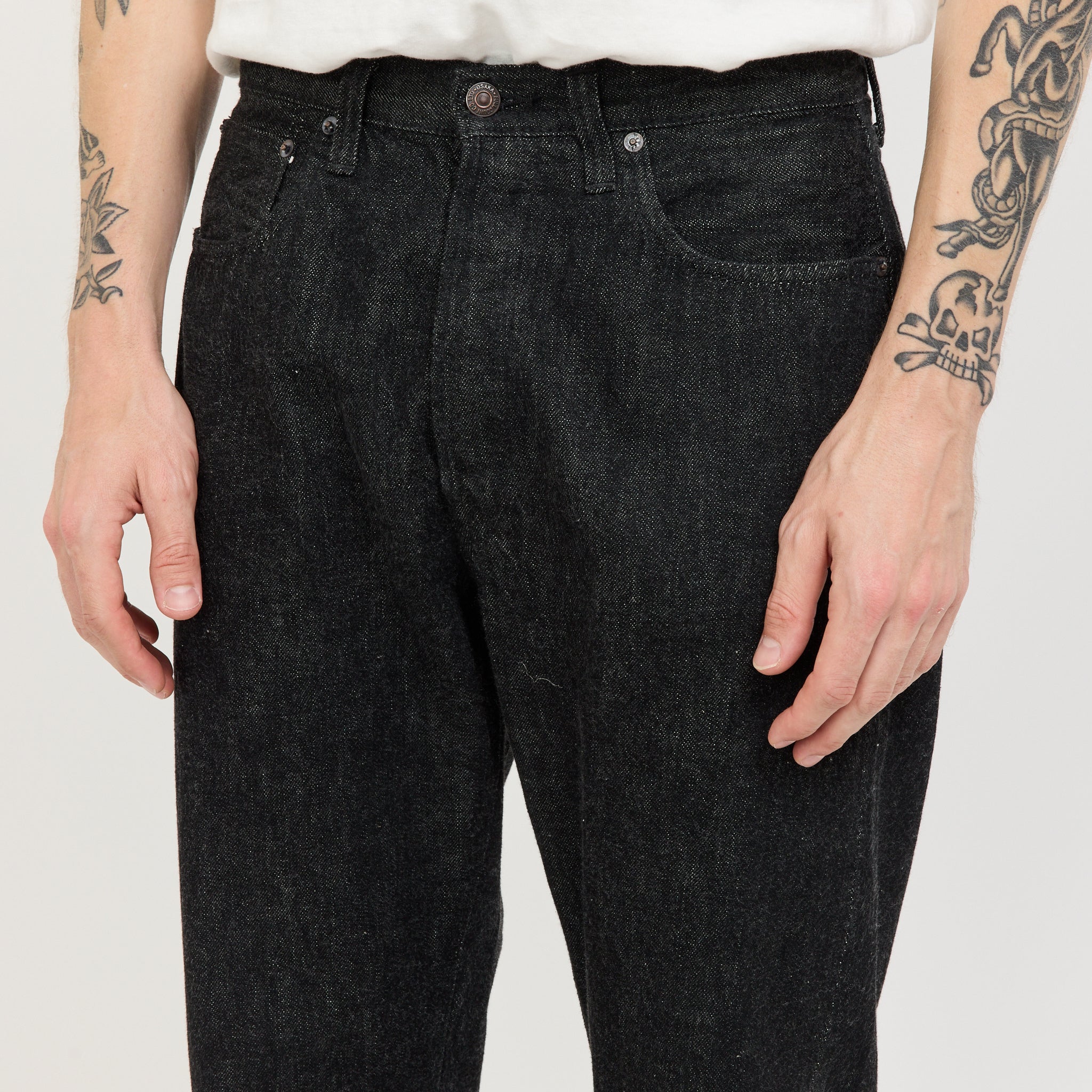 Wide Black Selvedge Denim