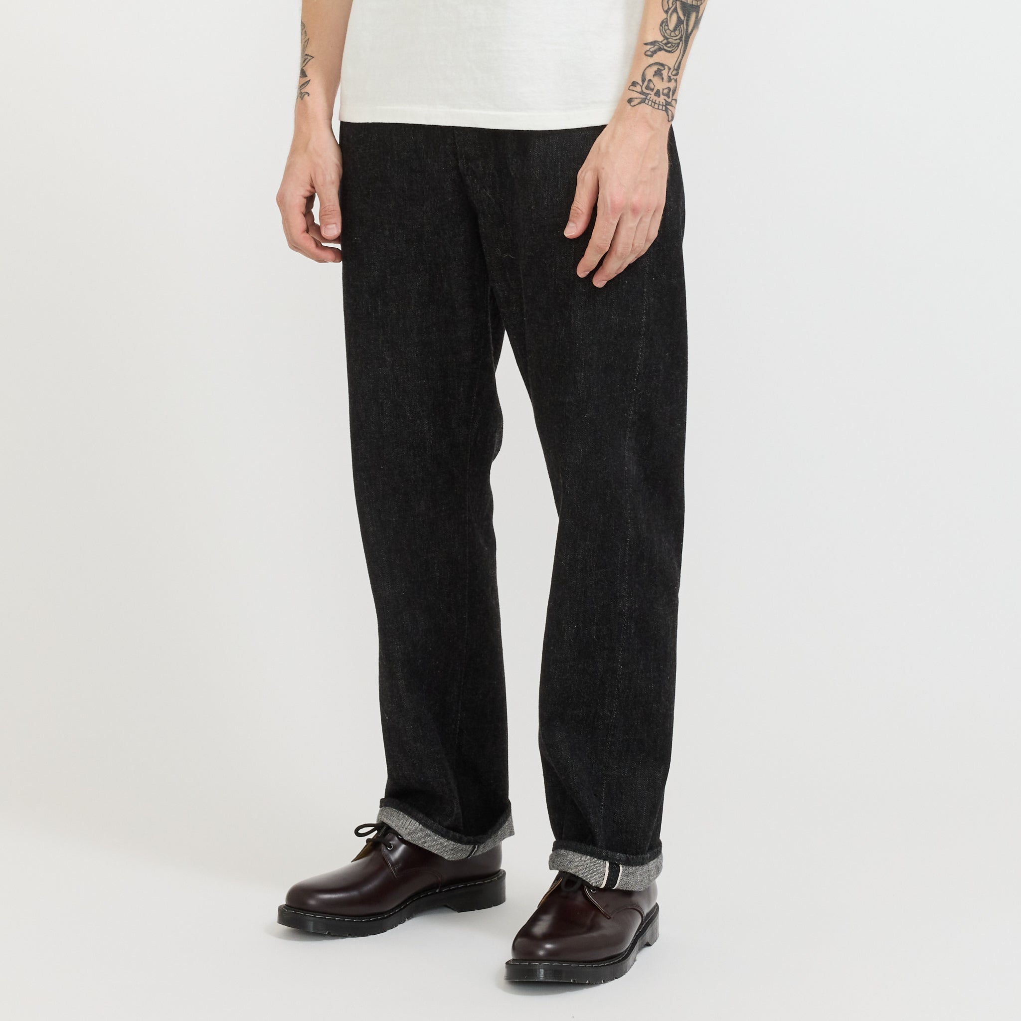 Wide Black Selvedge Denim