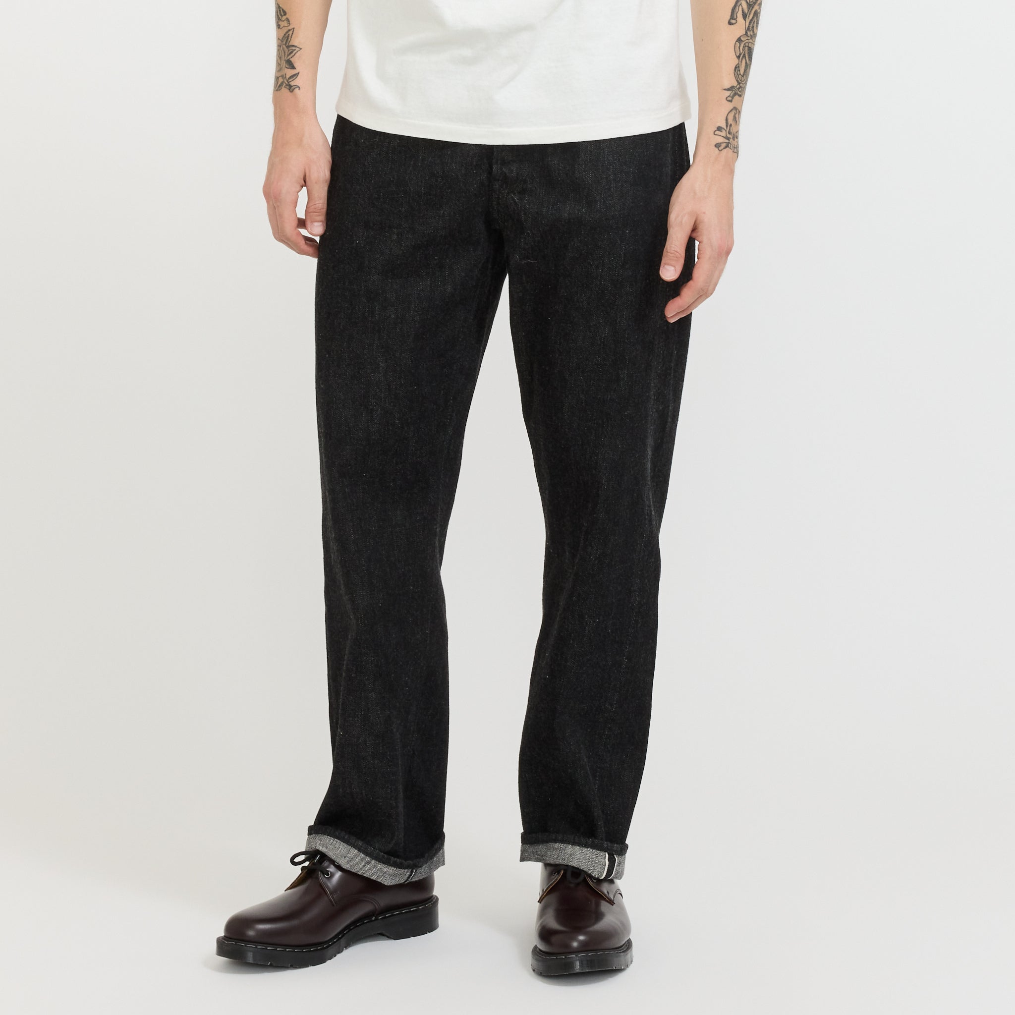 Wide Black Selvedge Denim