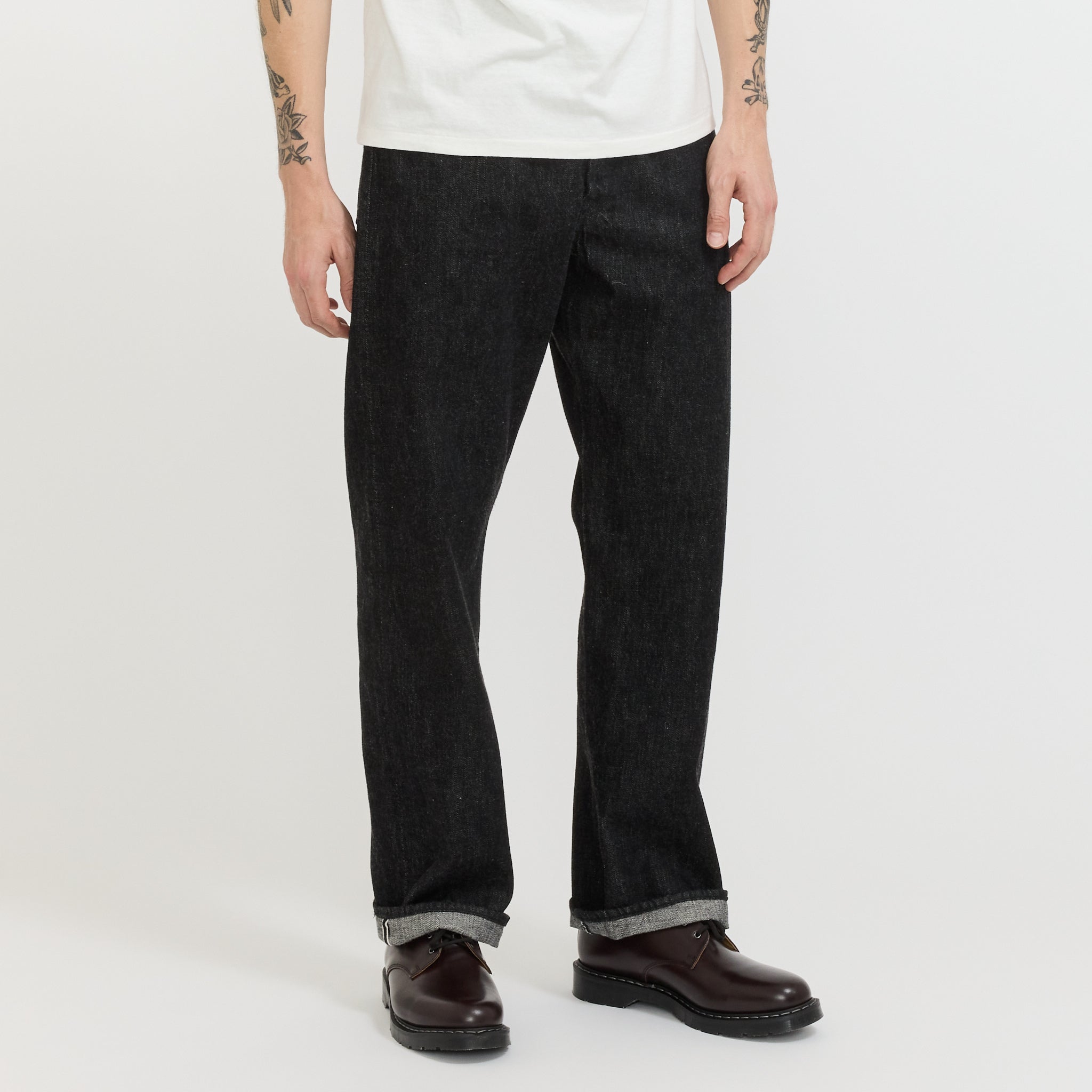 Wide Black Selvedge Denim