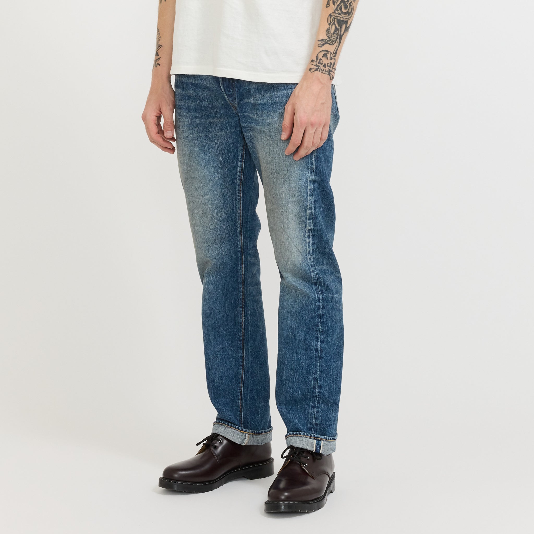 Straight Denim Fade Indigo Blue