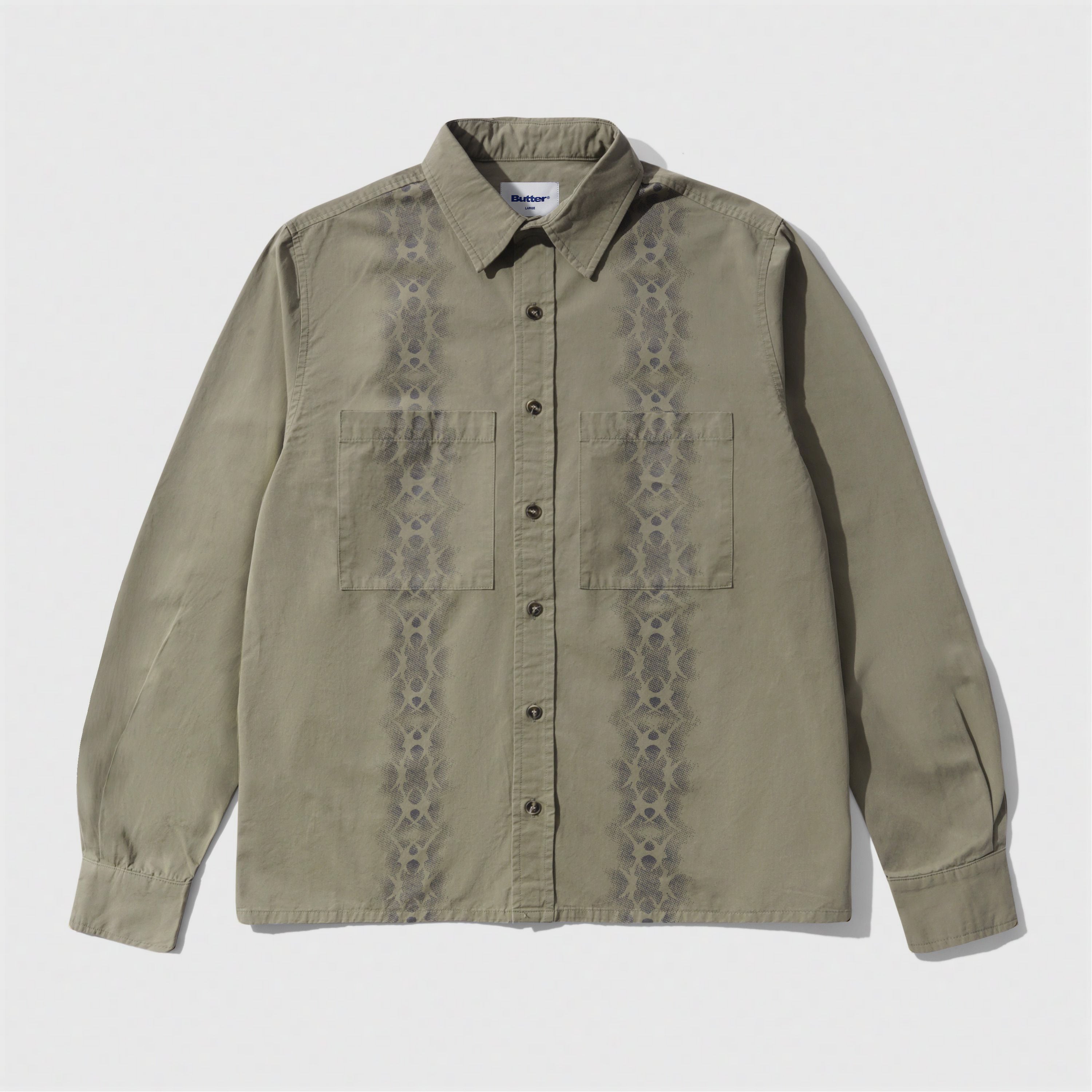 Fade Button Up Shirt Washed Fatigue