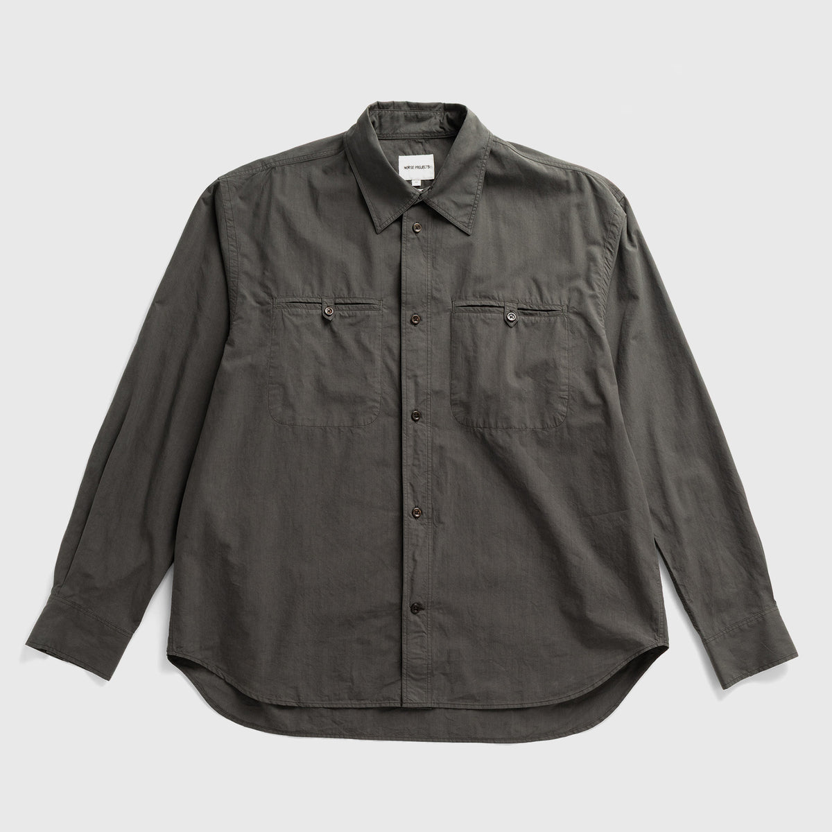 Norse Projects | Falster Cotton Tencel Jet Oversize Shirt Beluga | Maplestore