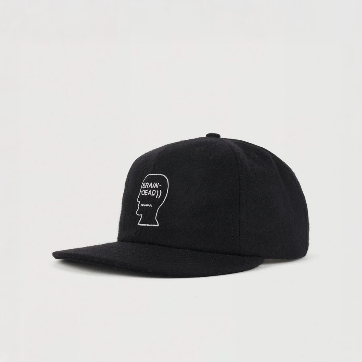 Brain Dead | Flannel Logohead 6 Panel Hat Black | Maplestore