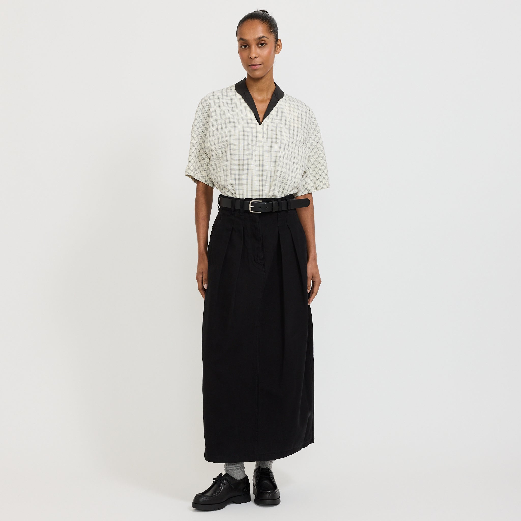 Bulb Skirt Fossil Black