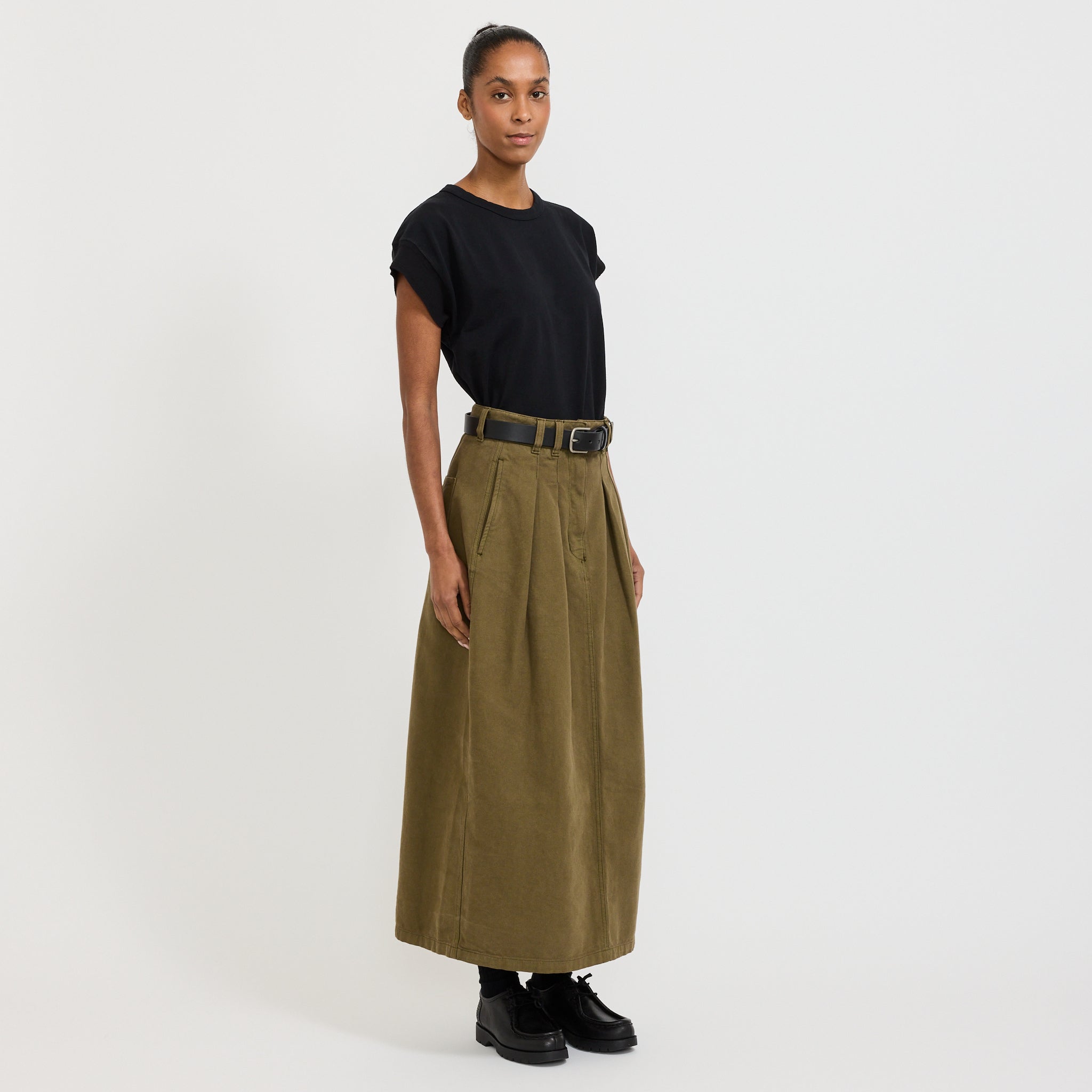 Bulb Skirt Fossil Green
