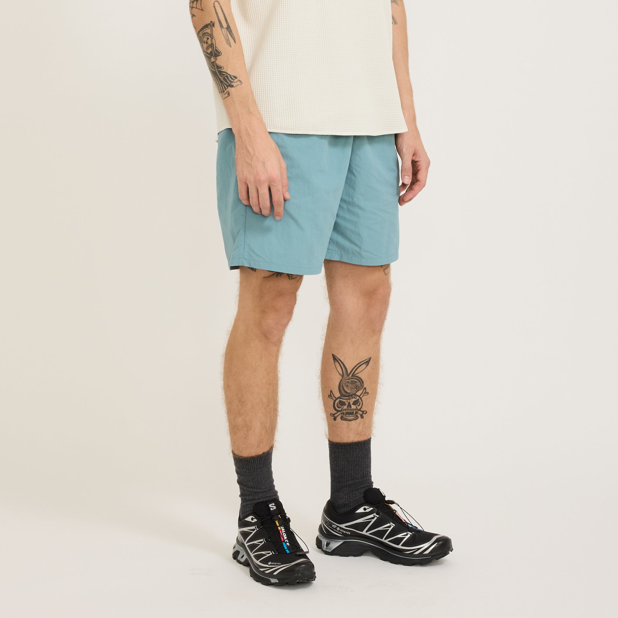 Nylon Shorts Smoke Aqua