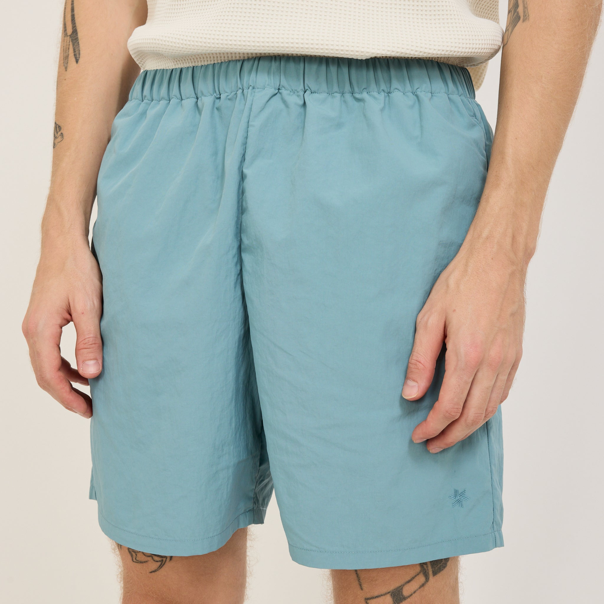 Nylon Shorts Smoke Aqua