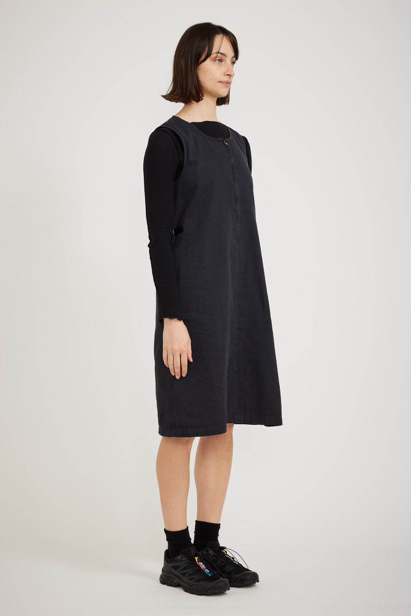 Gramicci Canvas Mid Length Dress Dusty Black | Maplestore