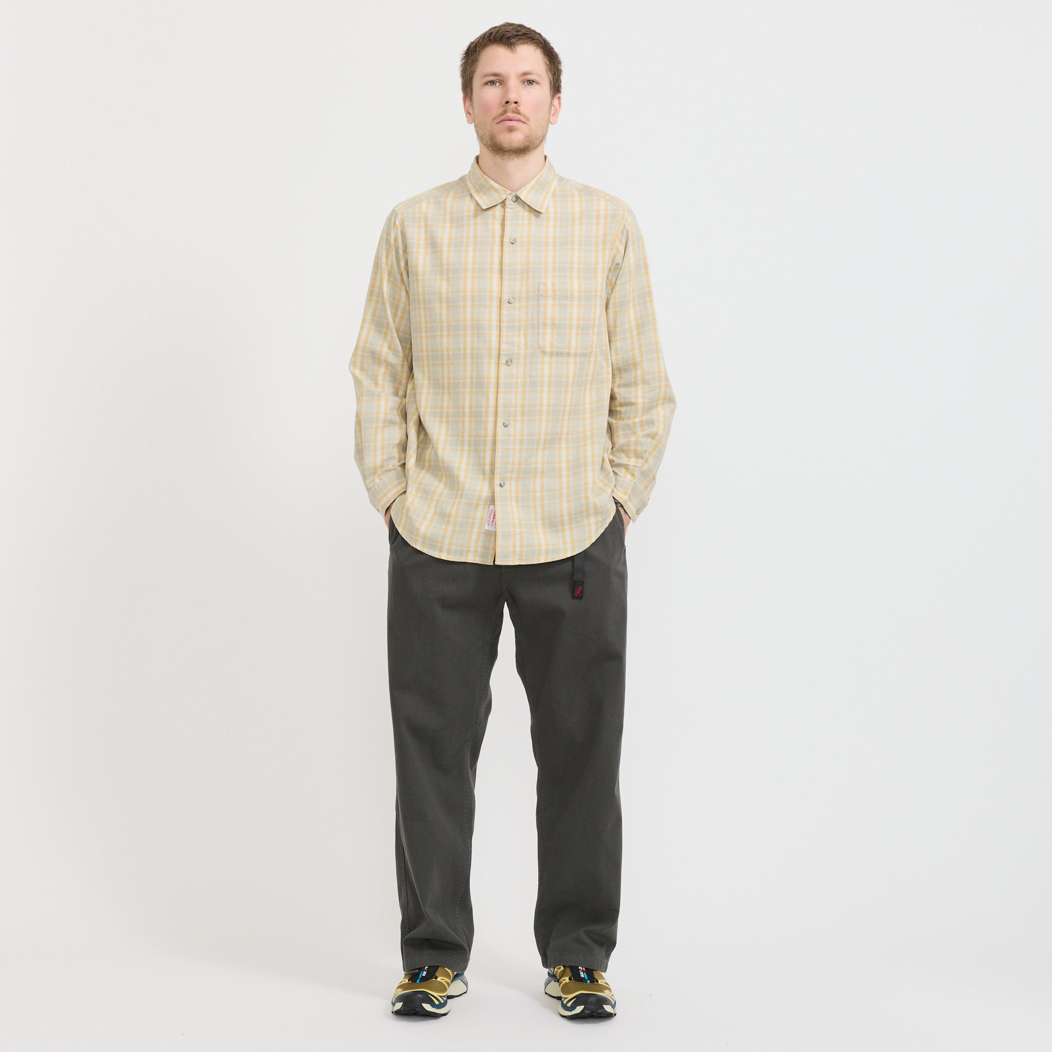 Gramicci | Checkered Ombre Shirt Mustard | Maplestore
