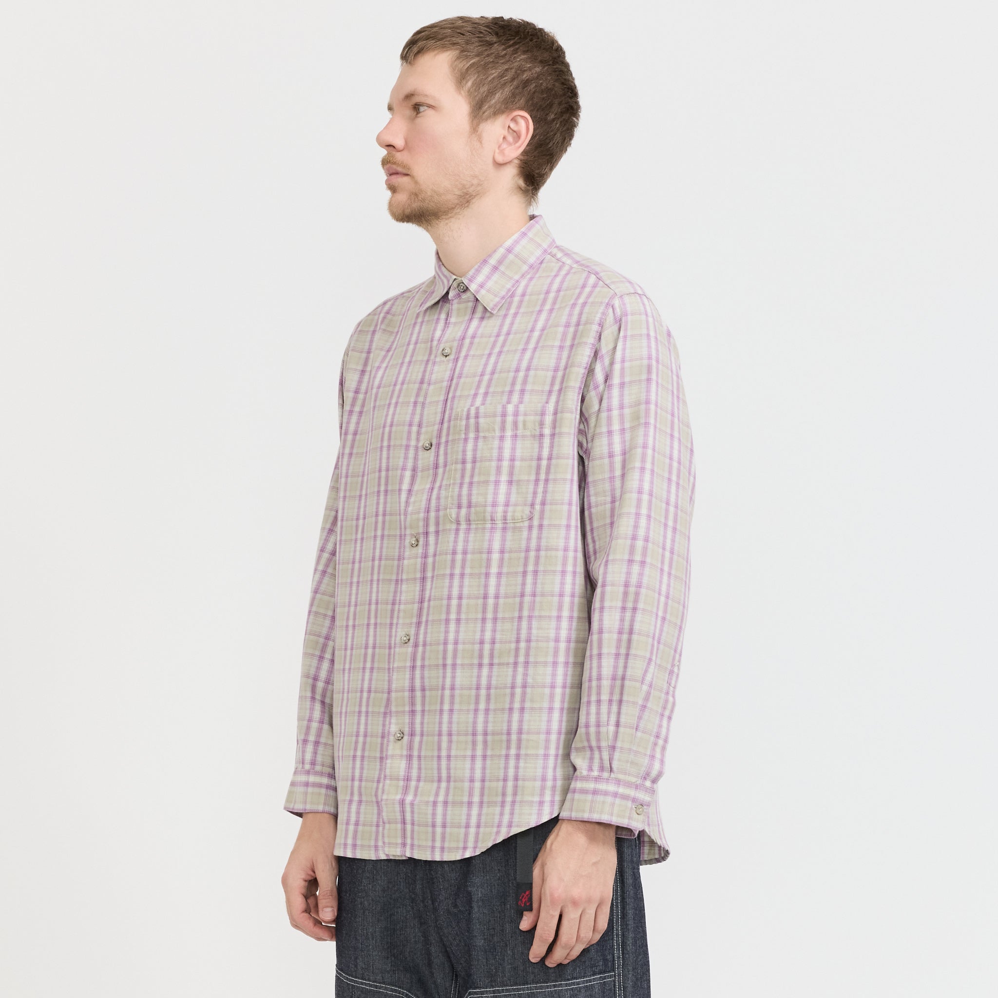 Gramicci | Checkered Ombre Shirt Purple | Maplestore