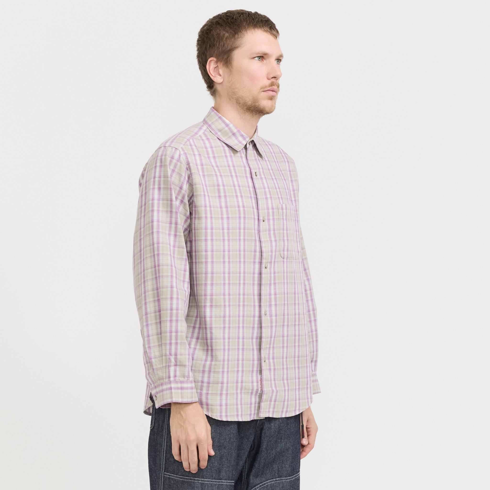 Gramicci | Checkered Ombre Shirt Purple | Maplestore