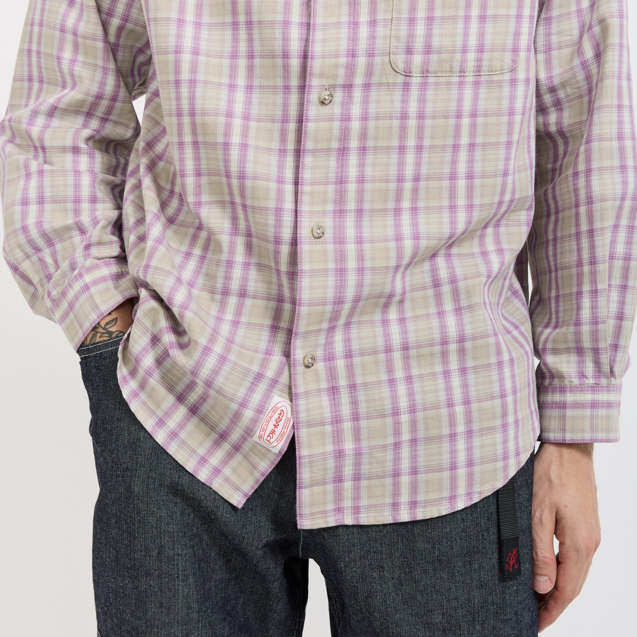 Gramicci | Checkered Ombre Shirt Purple | Maplestore